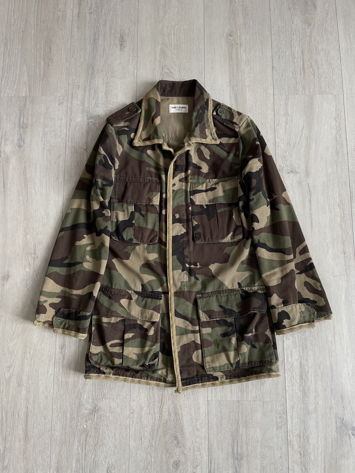 Saint Laurent Paris Saint Laurent SS15 camo military jacket by Hedi Slimane Size US S / EU 44-46 / 1 - 1 Thumbnail