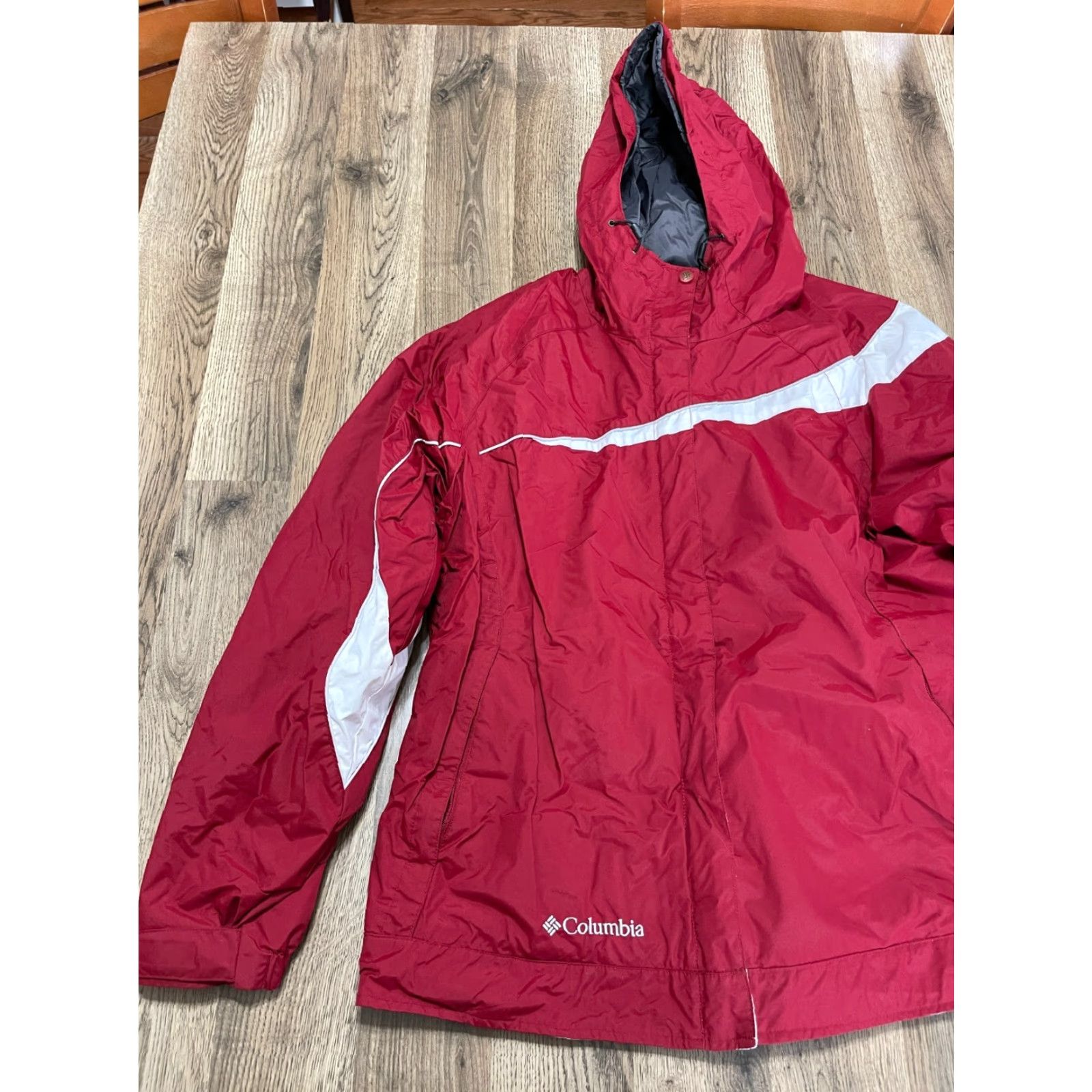 Vintage Columbia Jacket Womens XL Red White Full Zip Windbreaker Shirt? Size XL / US 12-14 / IT 48-50 - 4 Thumbnail