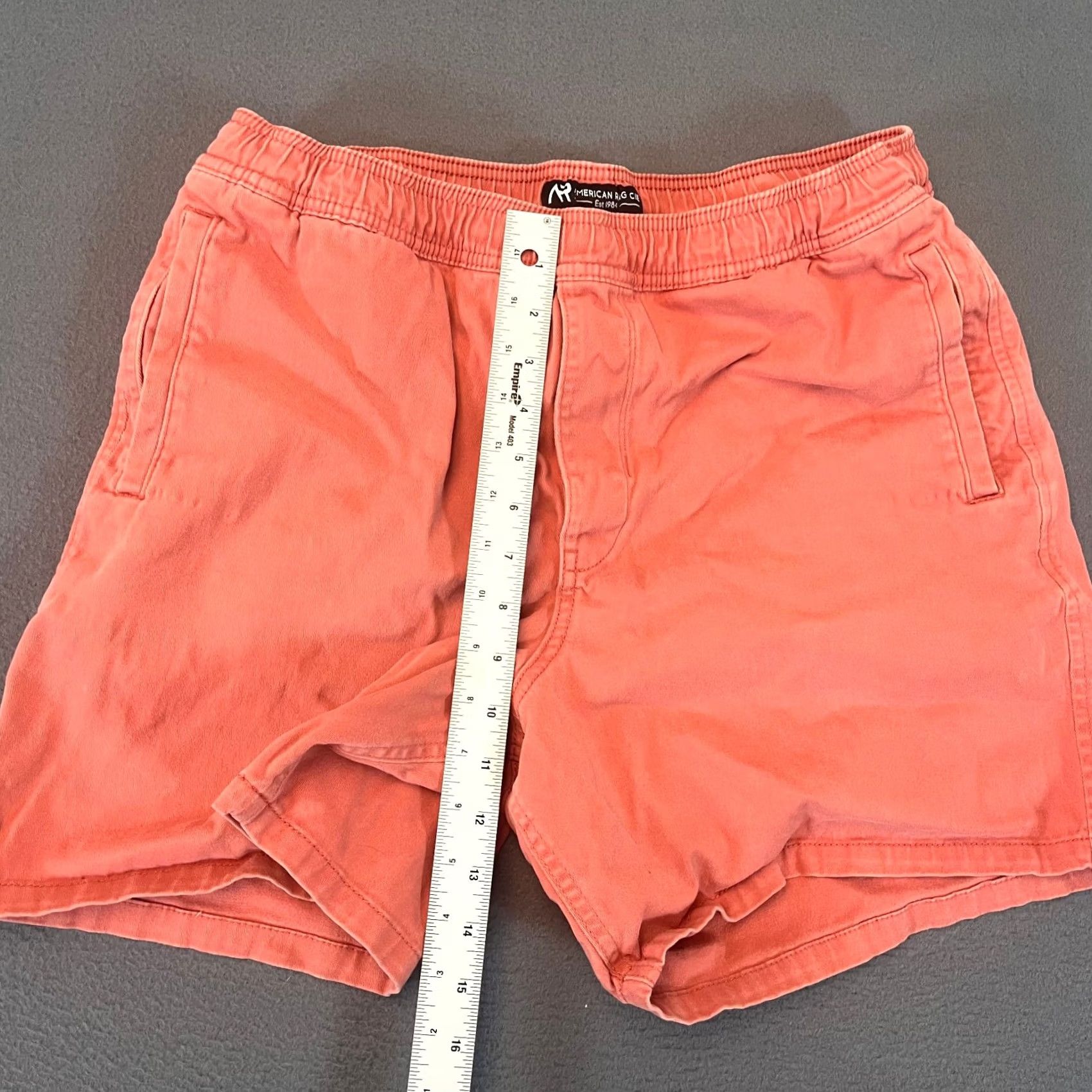 Vintage American Rag Cie Mens Lg Bermuda Shorts 30W 6" Pink Button Pockets Travel Casual Cotton Flat Front Mid Rise Summer Spring Mens Size US 33 - 4 Thumbnail