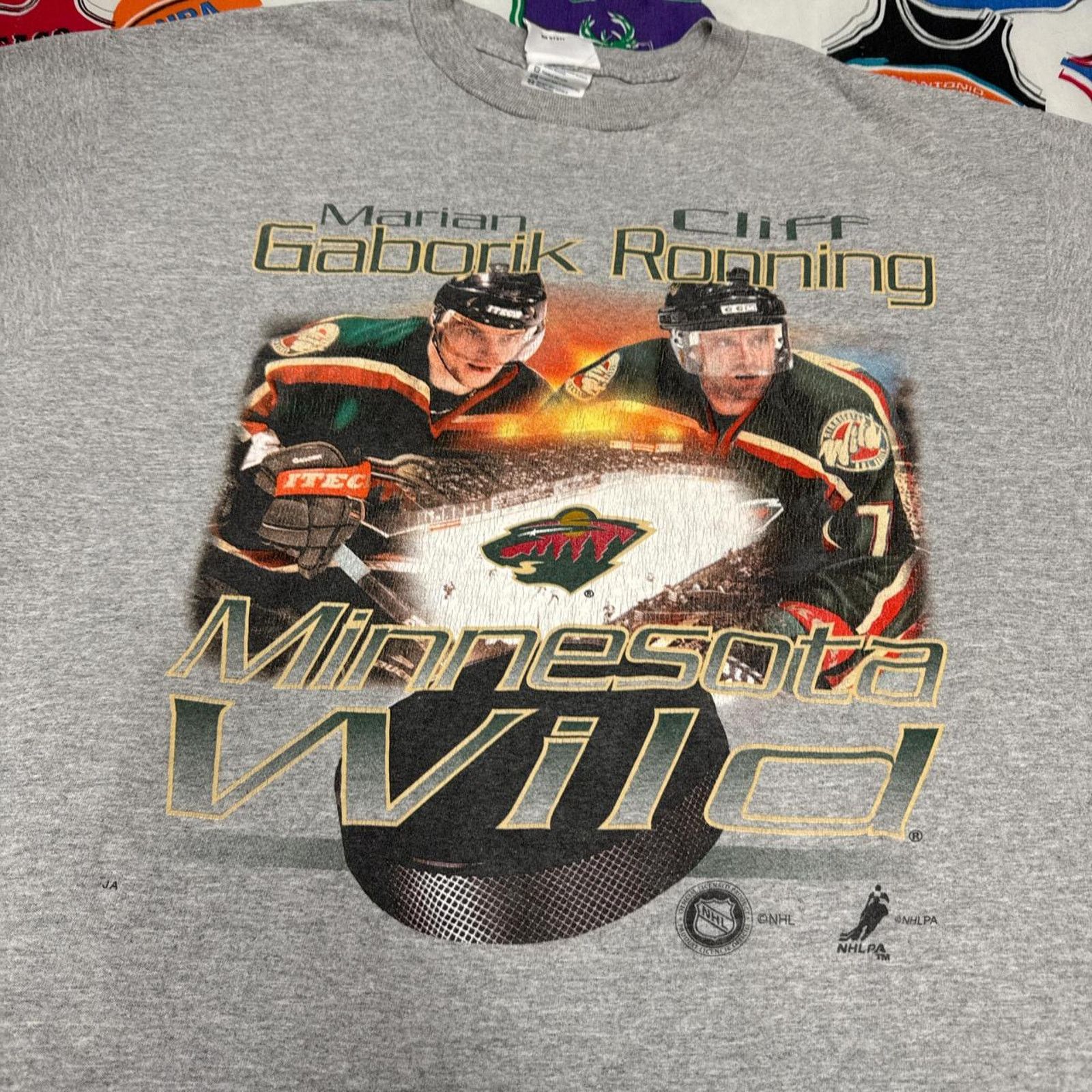 NHL × Vintage VTG NHL Minnesota Wild Marian Gaborik Cliff Ronning Hockey Size US L / EU 52-54 / 3 - 3 Thumbnail