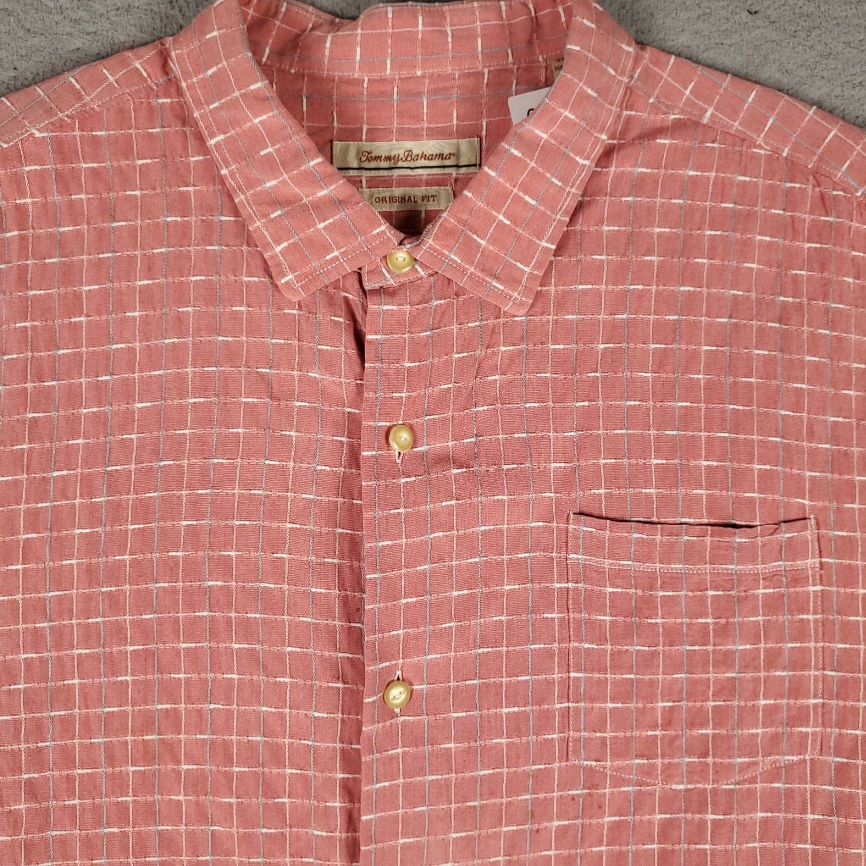 Tommy Bahama VINTAGE Tommy Bahama Shirt Men’s 3XL Short Sleeve Collared Button-Up Hawaiian Cotton Check Beach Tropical Size US XXL / EU 58 / 5 - 2 Thumbnail