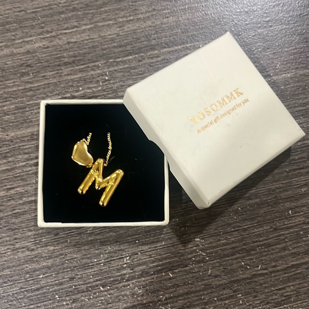 Other Yosommk Gold M Initial Heart Pendant Fashion Necklace New in Size ONE SIZE - 1 Thumbnail