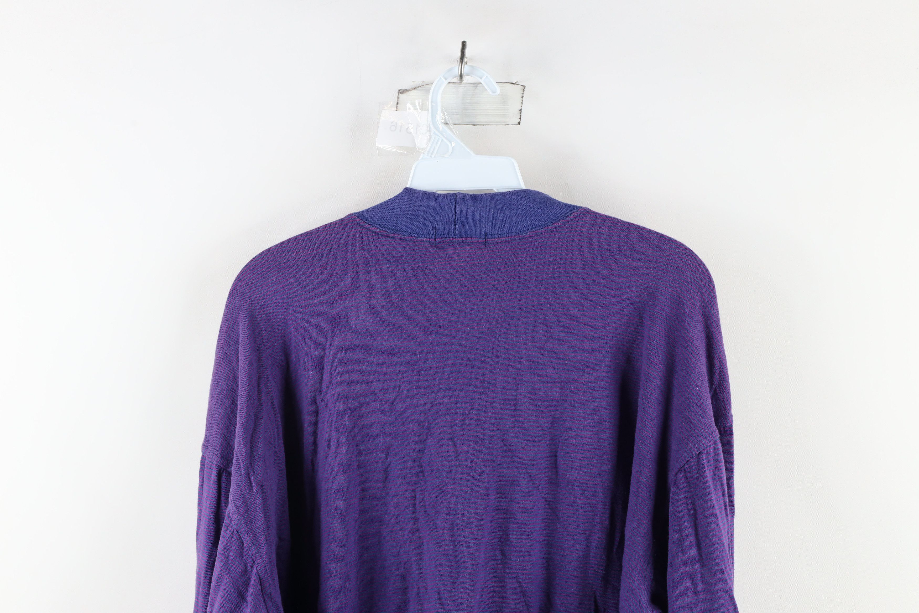 Vintage Vintage 90s Streetwear Striped Mock Neck Long Sleeve T-Shirt Size US M / EU 48-50 / 2 - 7 Thumbnail