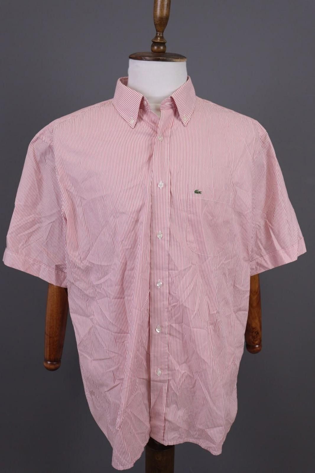 Lacoste Lacoste Regular Fit Pink Pinstripe Button Up Shirt Size 46 Size US M / EU 48-50 / 2 - 1 Thumbnail
