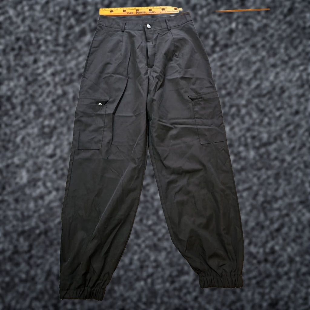 Shein SheIn Pants Womens L Black Cargo Pocket Lightweight Baggy Casual Trouser Ankle Size 36" / US 14 / IT 50 - 1 Thumbnail