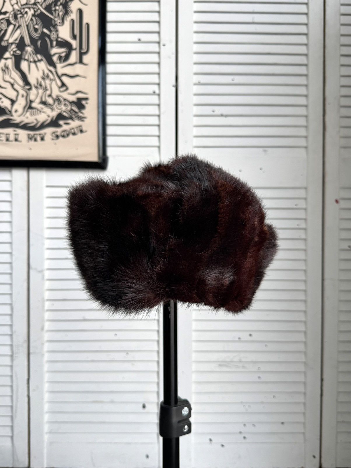 Vintage Vintage 1970s Burgundy Mink Fur Ushanka Trapper Hat Sheen Size ONE SIZE - 5 Thumbnail