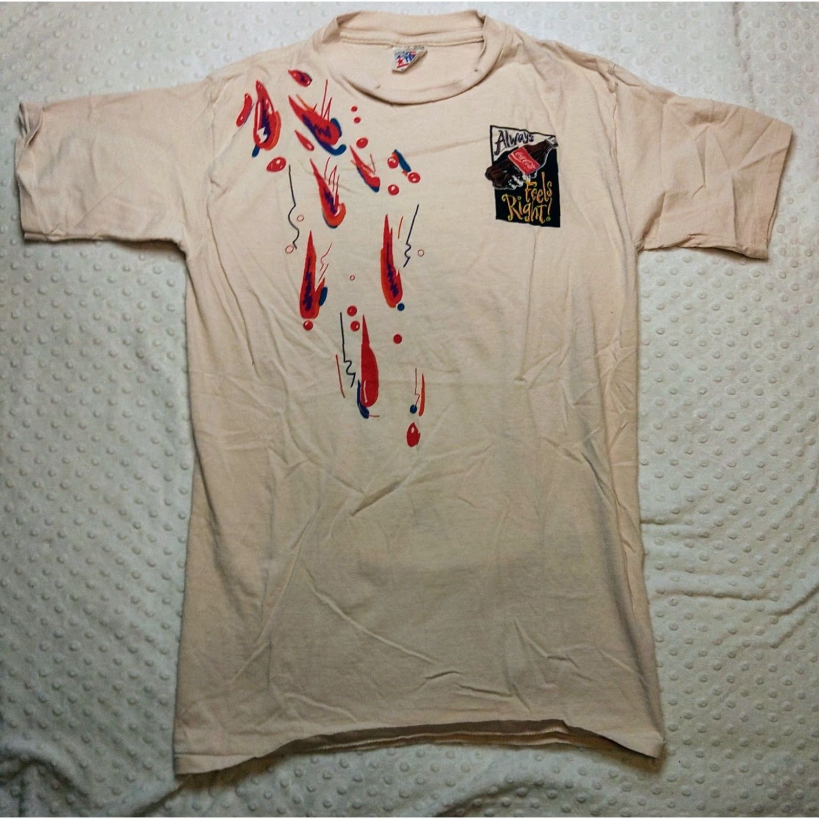 Vintage VINTAGE Coca-Cola Shirt Mens T-Shirt Regular Size L White 90s 80s Double-Sided Logo Promo USA Size US L / EU 52-54 / 3 - 2 Thumbnail