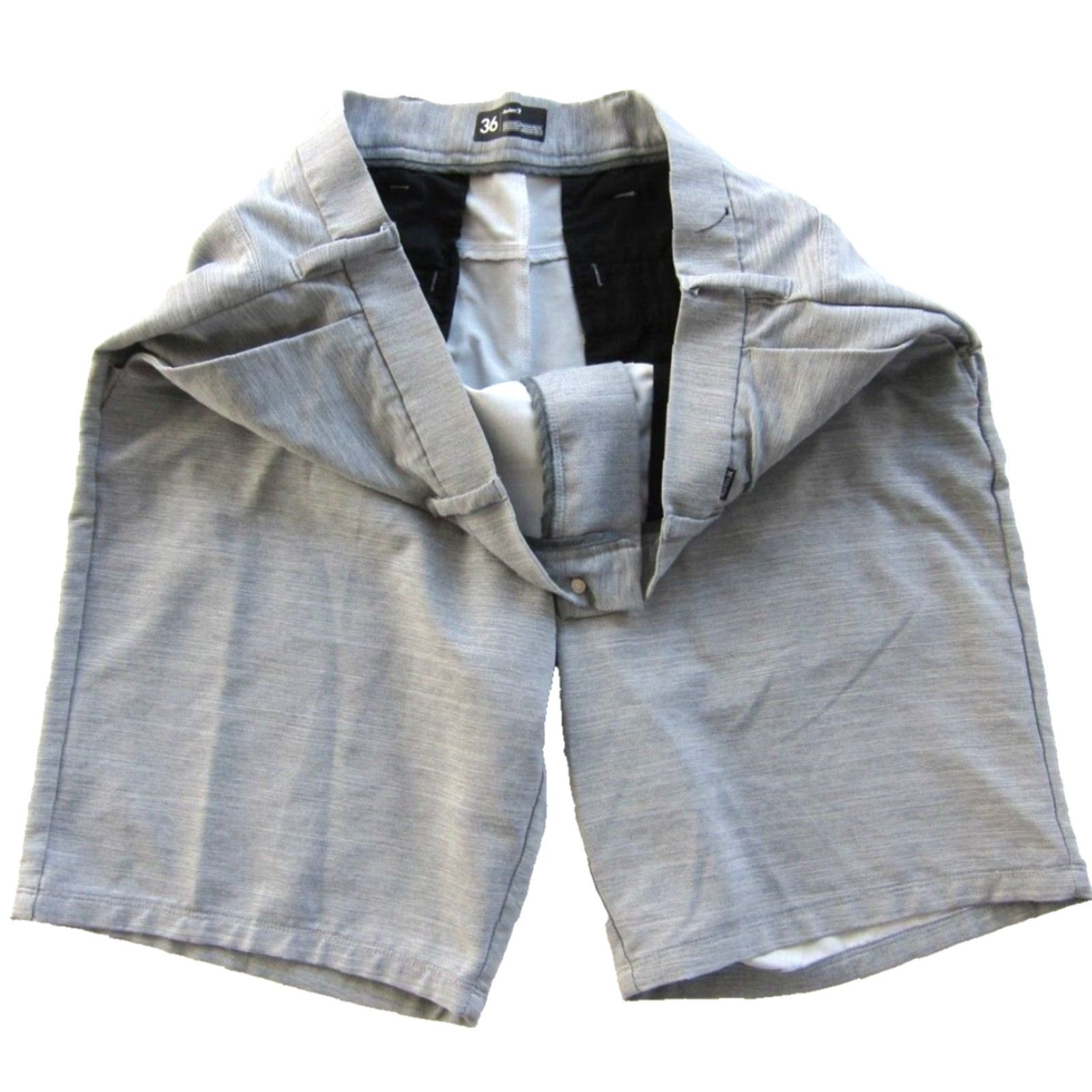 Hurley Hurley Grey Stretch Classic Work Golf Bermuda Chino Shorts Men 36 Size US 36 / EU 52 - 4 Thumbnail
