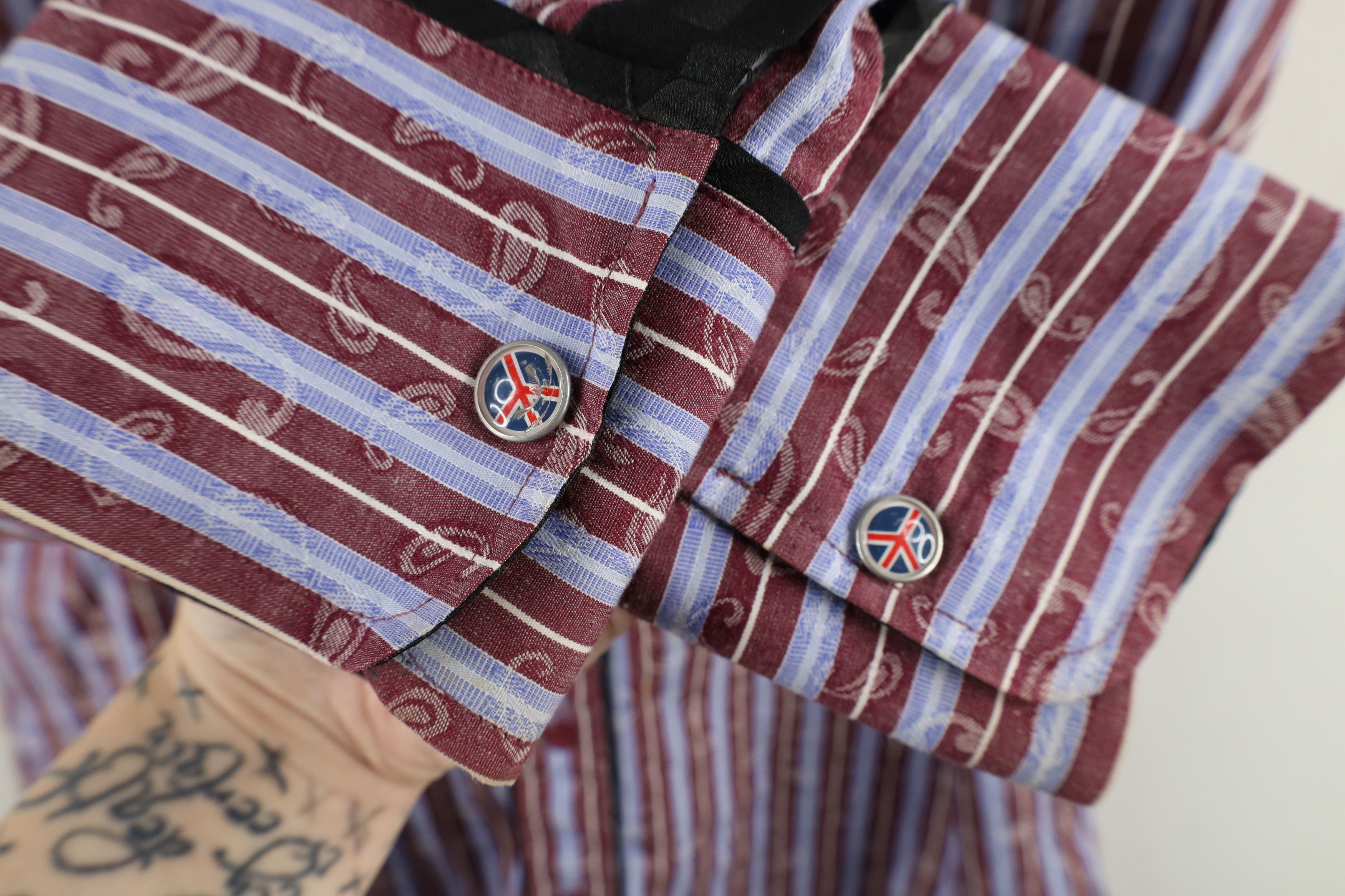 Vintage Vintage John Lennon Striped Paisley Collared Button Shirt Size US M / EU 48-50 / 2 - 8 Thumbnail