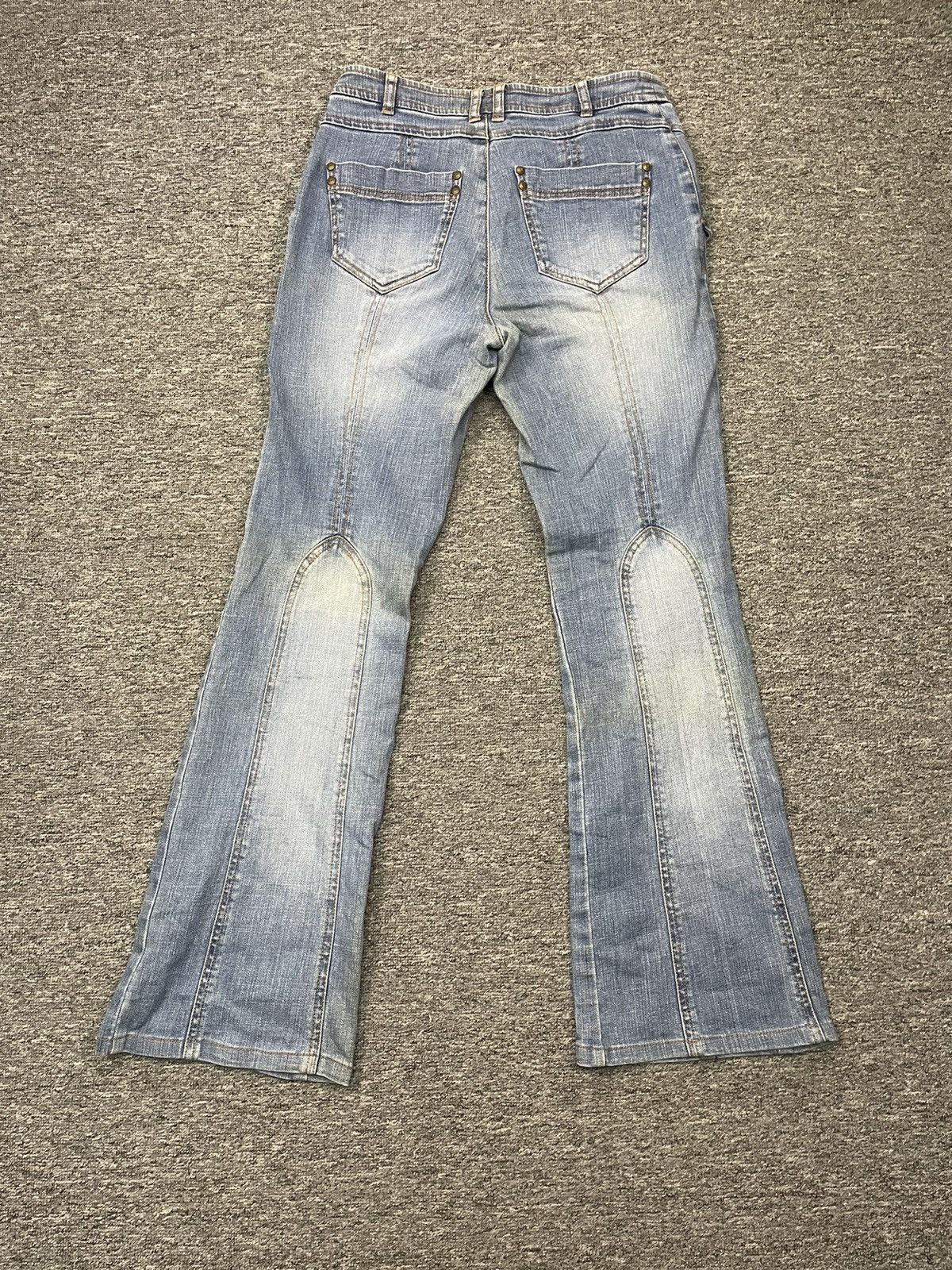 If Six Was Nine Vintage Una Parte Flared Jeans Patchwork Denim Size US 30 / EU 46 - 2 Thumbnail