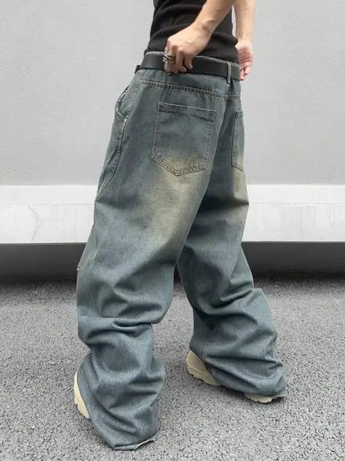 Japanese Brand Faded Baggy Denim Jeans Loose fit Size US 30 / EU 46 - 4 Thumbnail