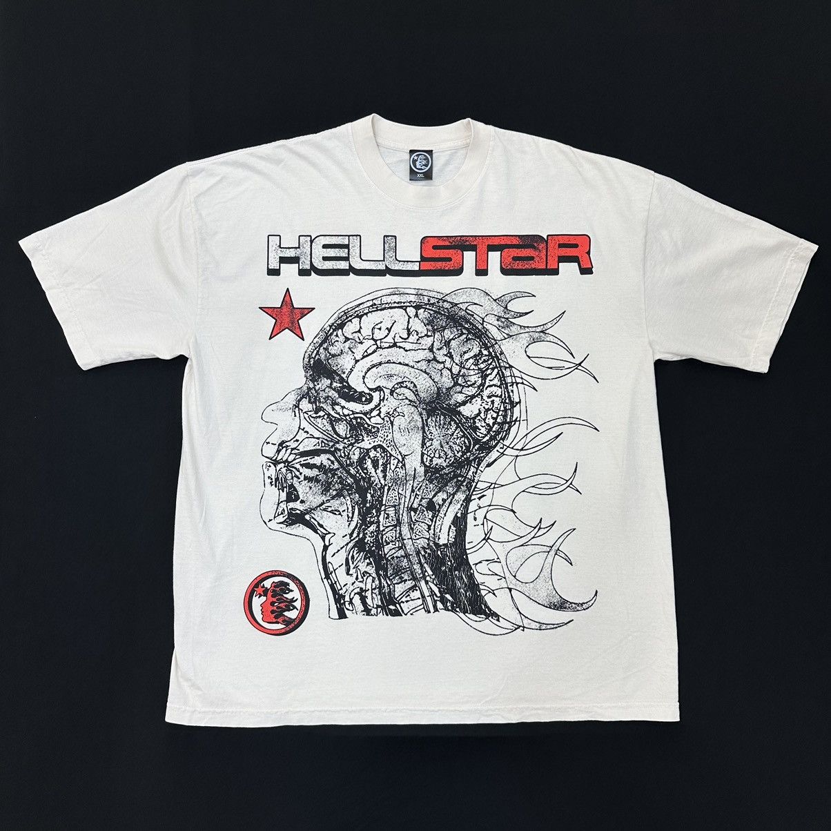 image of Hellstar Human Development T-Shirt in Cream, Men's (Size 2XL)