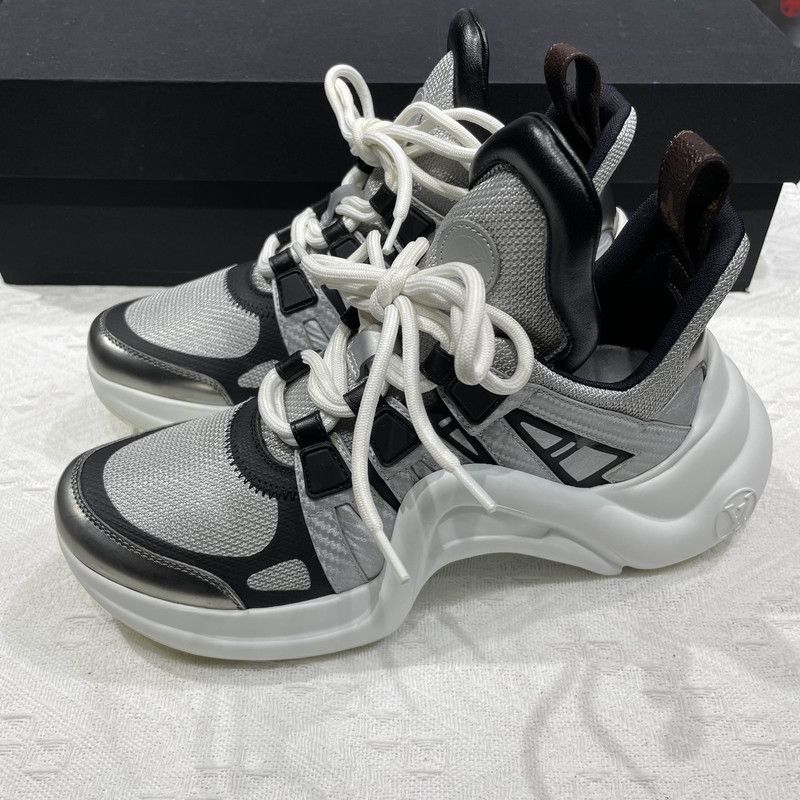 Louis Vuitton Louis Vuitton Silver Gray Dad Sneakers 0079 Size US 5.5 / EU 38 - 1 Thumbnail