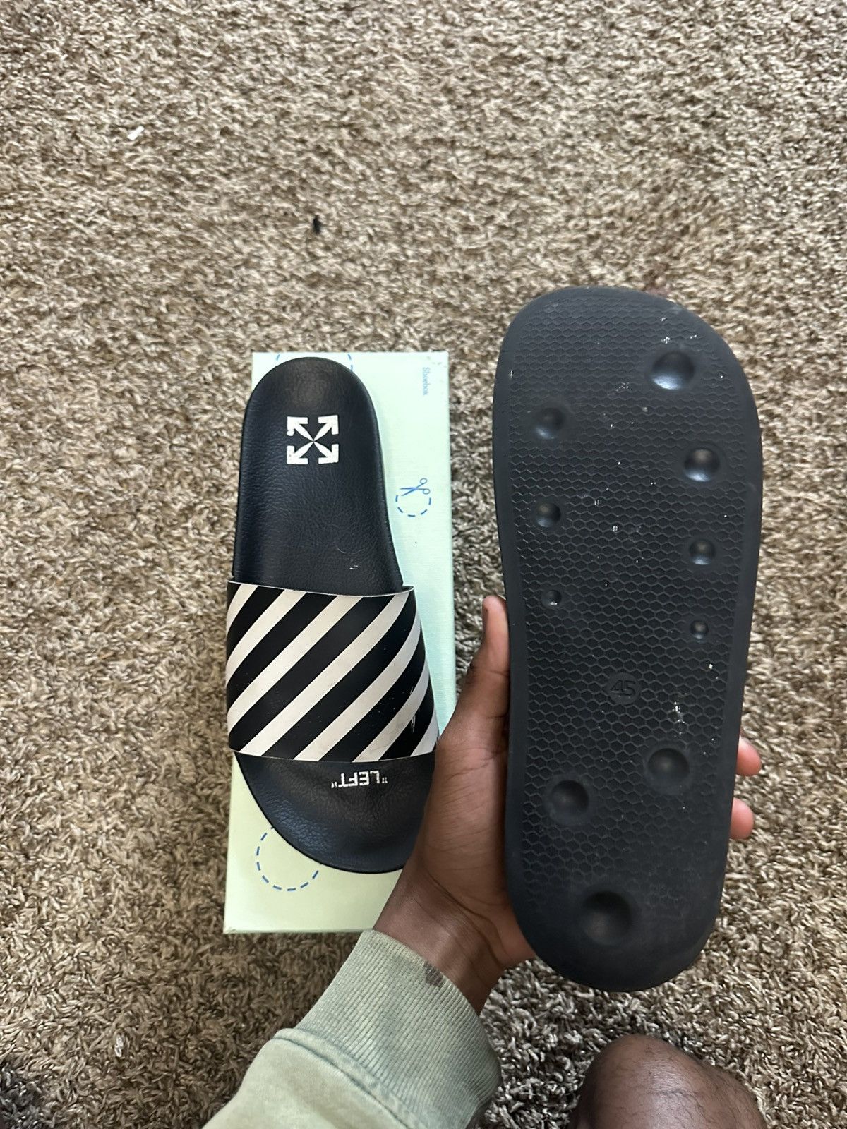 Off-White Off White " Left Right " Slides Size US 12 / EU 45 - 2 Thumbnail