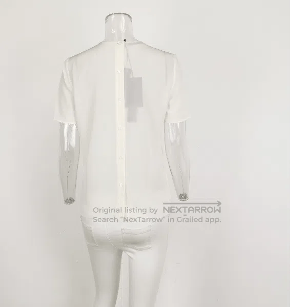 Prada Prada Solid Pleated Silk Top Size 38 . Size S / US 4 / IT 40 - 1 Thumbnail
