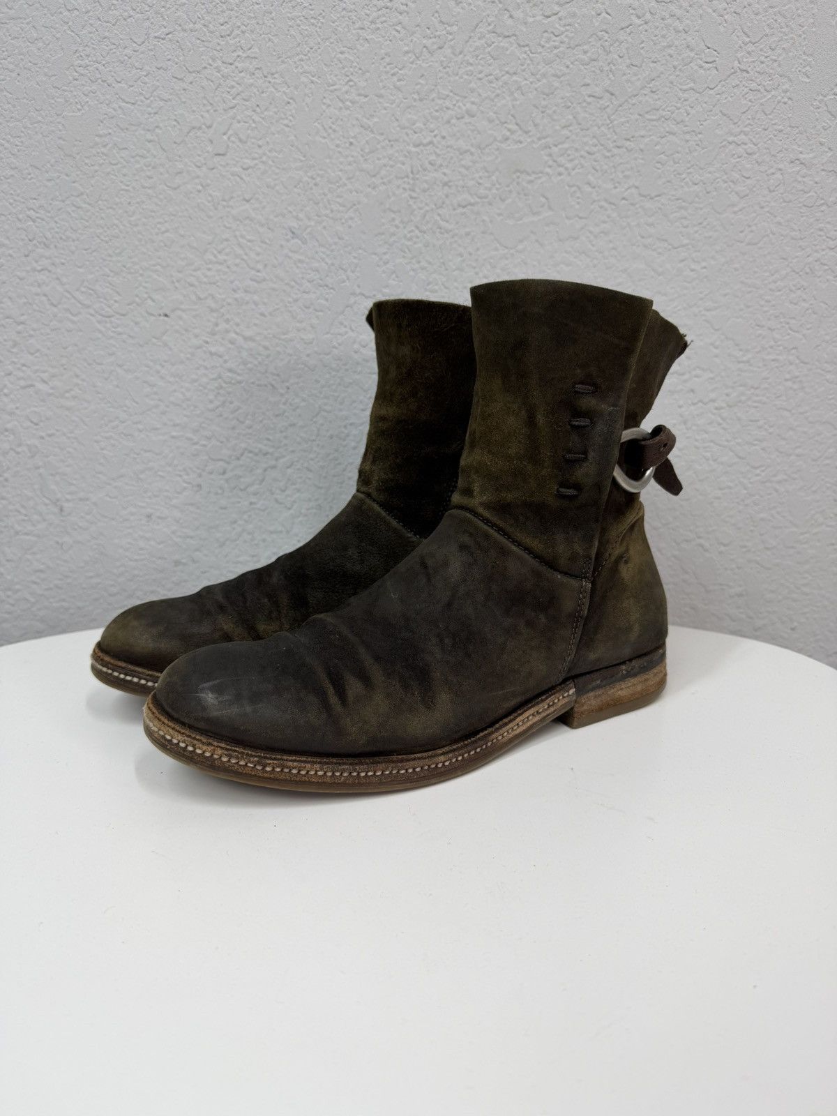 If Six Was Nine Vintage Italian AS 98 Vibe YSL Style Leather Biker Boots Size US 8.5 / EU 41-42 - 7 Thumbnail