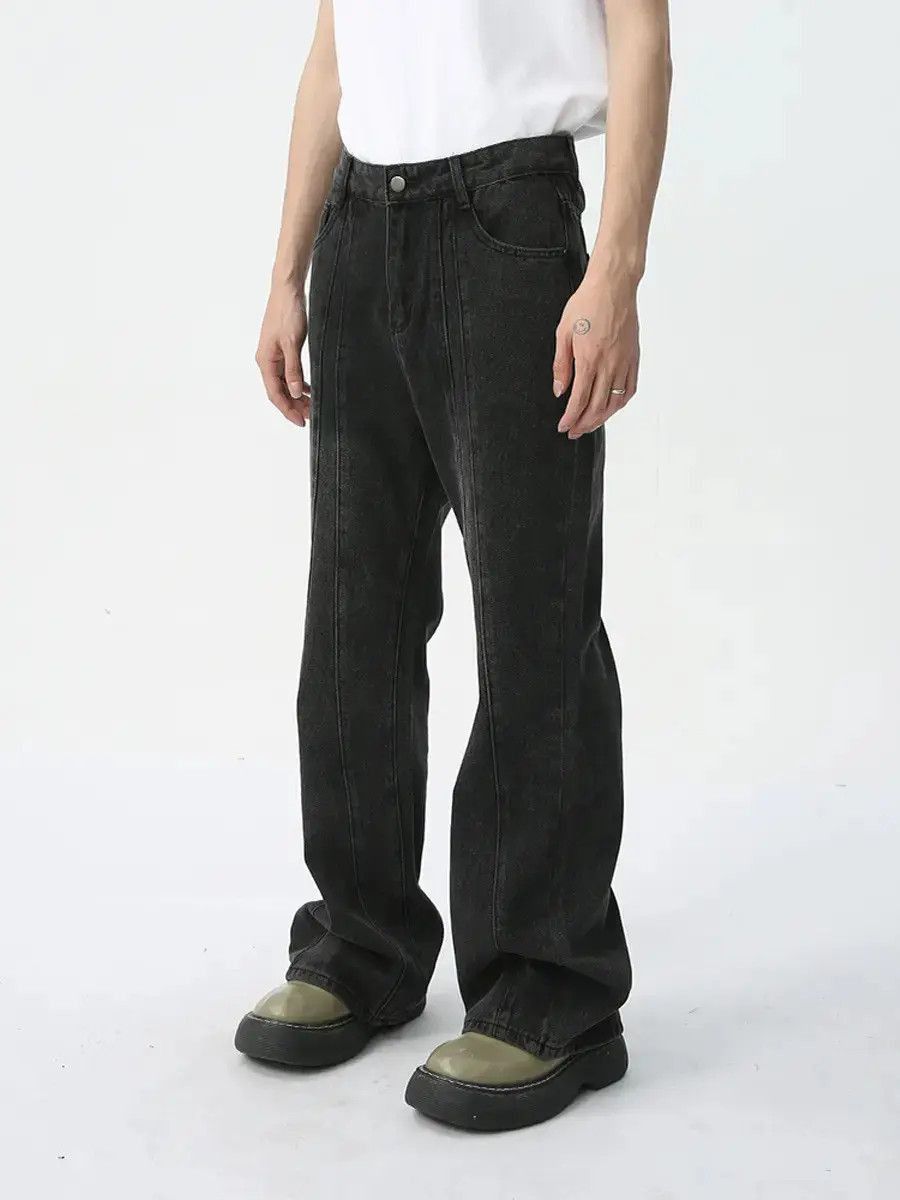 Japanese Brand Retro loose micro flared patchwork jeans Size US 32 / EU 48 - 4 Thumbnail