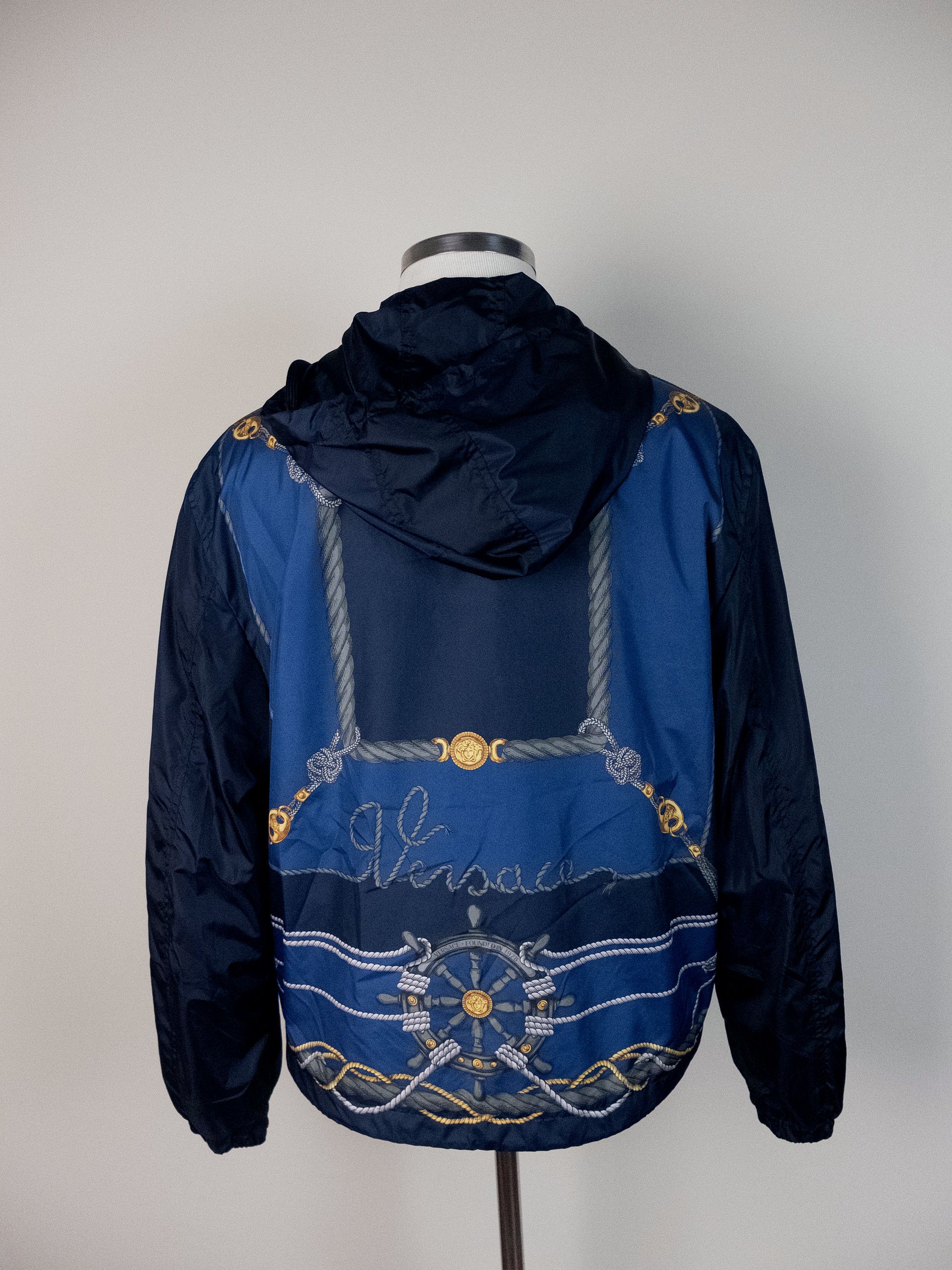 Versace VERSACE navy blue Nautical nylon windbreaker Medium Size US M / EU 48-50 / 2 - 5 Thumbnail