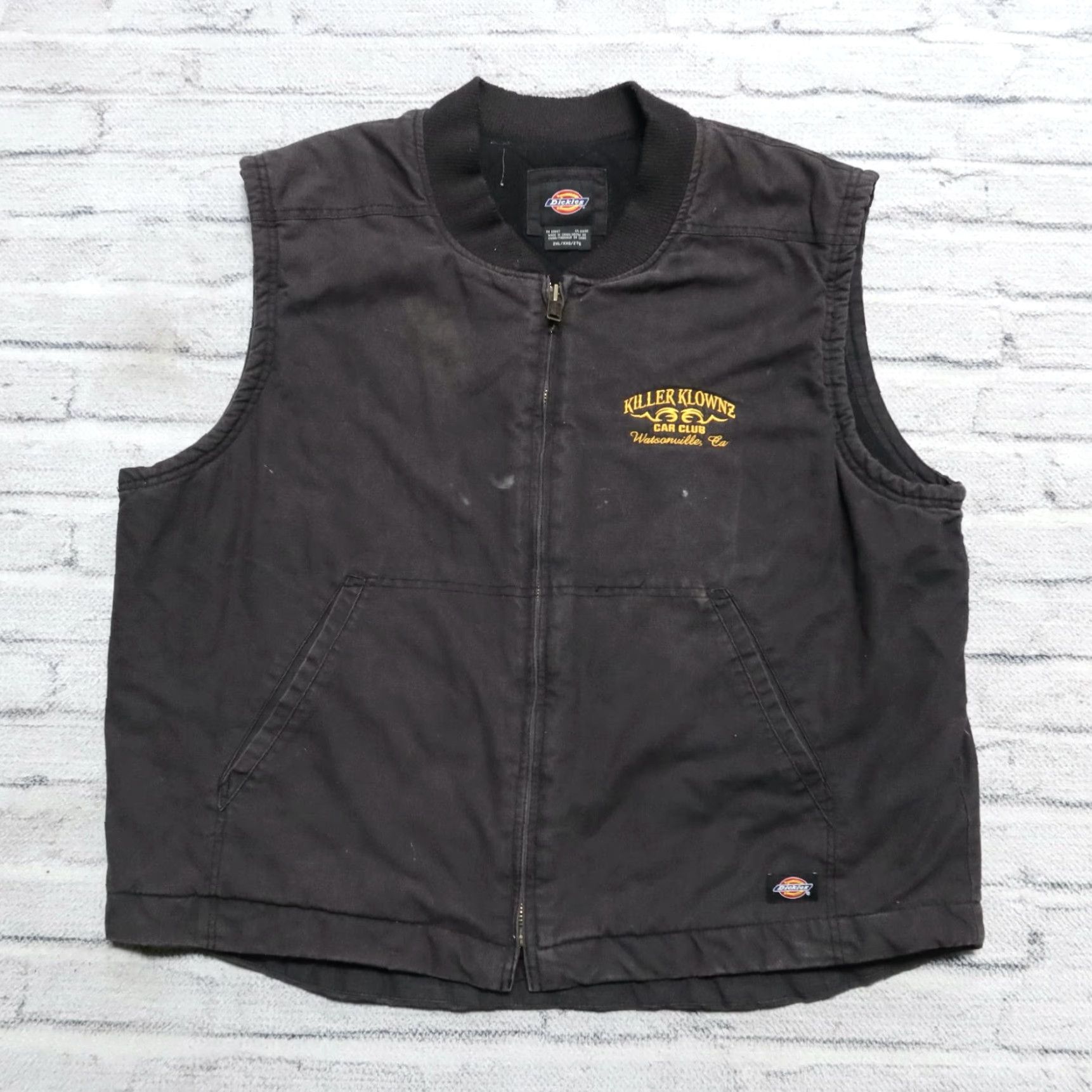 Dickies VINTAGE Killer Klownz Car Club Watsonville Ca Work Vest Dickies 2XL Black Mens Vest Size US XXL / EU 58 / 5 - 3 Thumbnail