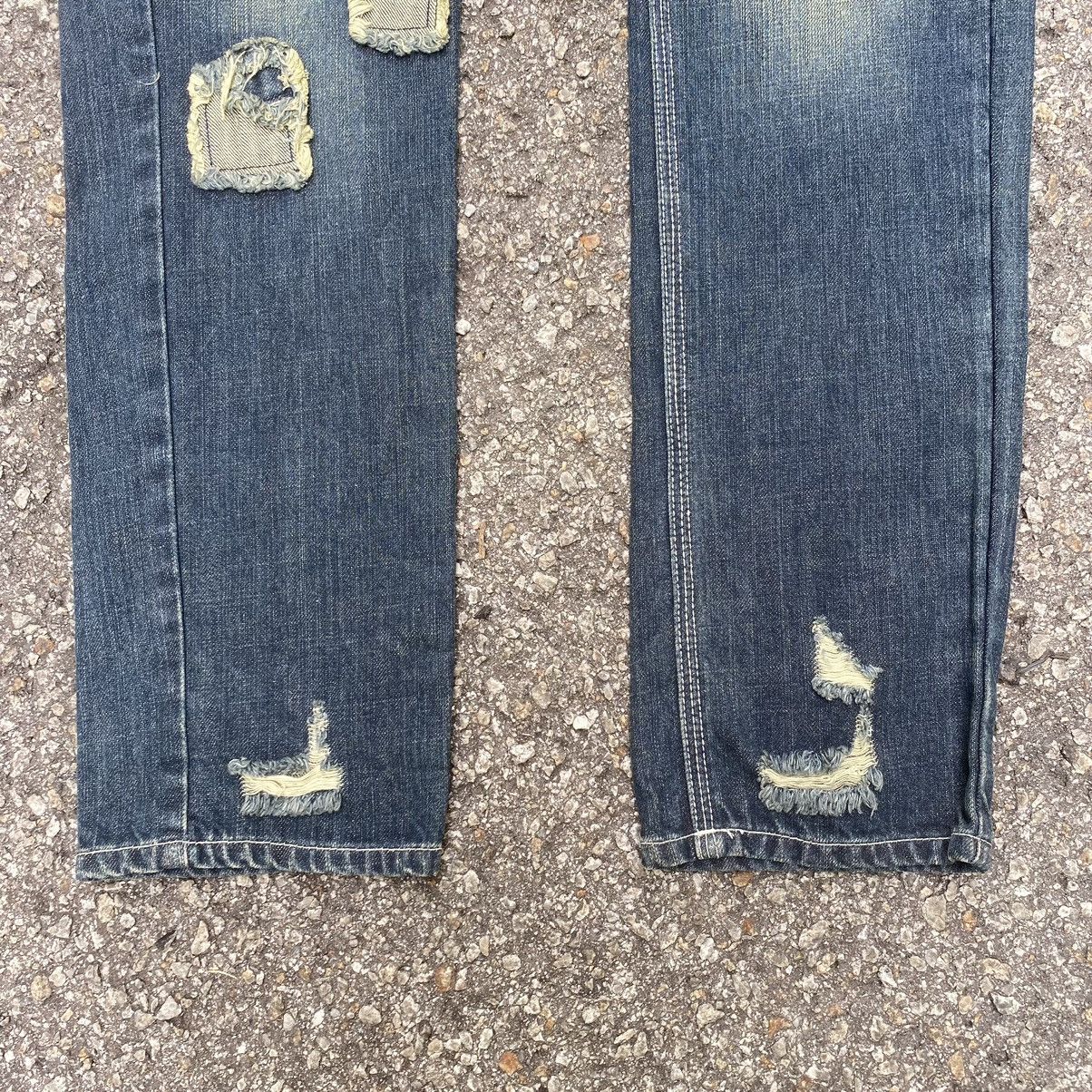 Kapital Japanese Distressed Denim Patchwork Jeans Recyclage Low Rise Size US 28 / EU 44 - 2 Thumbnail