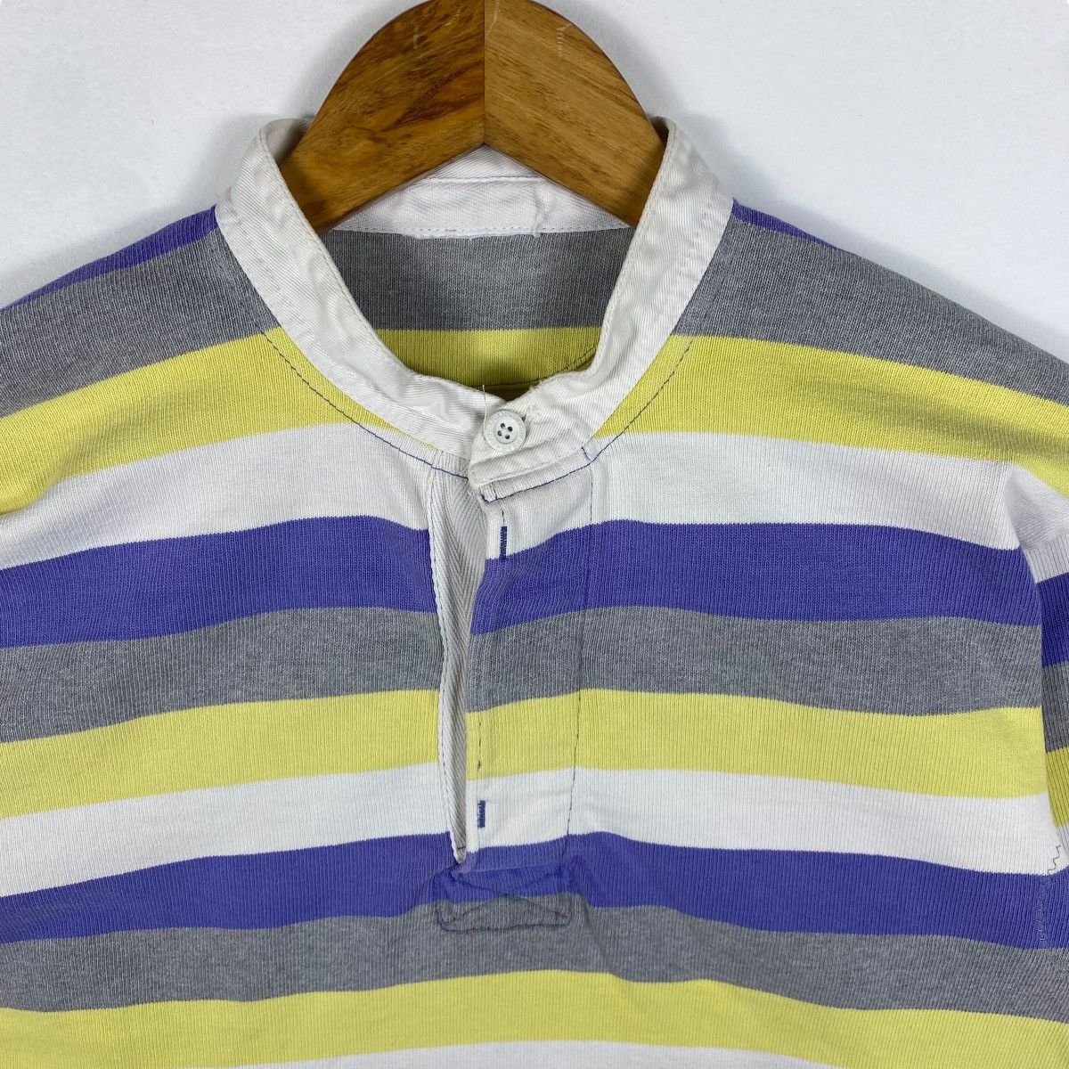 Barbarian × Vintage Vintage BARBARIAN RUGBY WEAR Striped Long Sleeve Tee Shirt Size US M / EU 48-50 / 2 - 2 Thumbnail