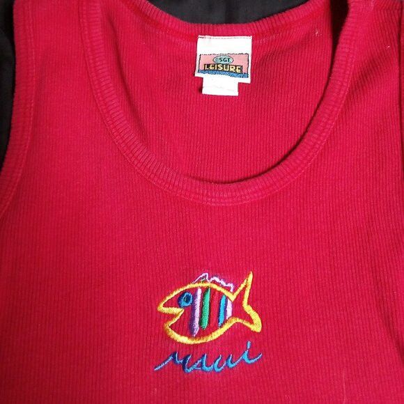 Other Vintage Sgt. Leisure Maui Fish Ribbed Tank Top Shirt Size S / US 4 / IT 40 - 1 Thumbnail