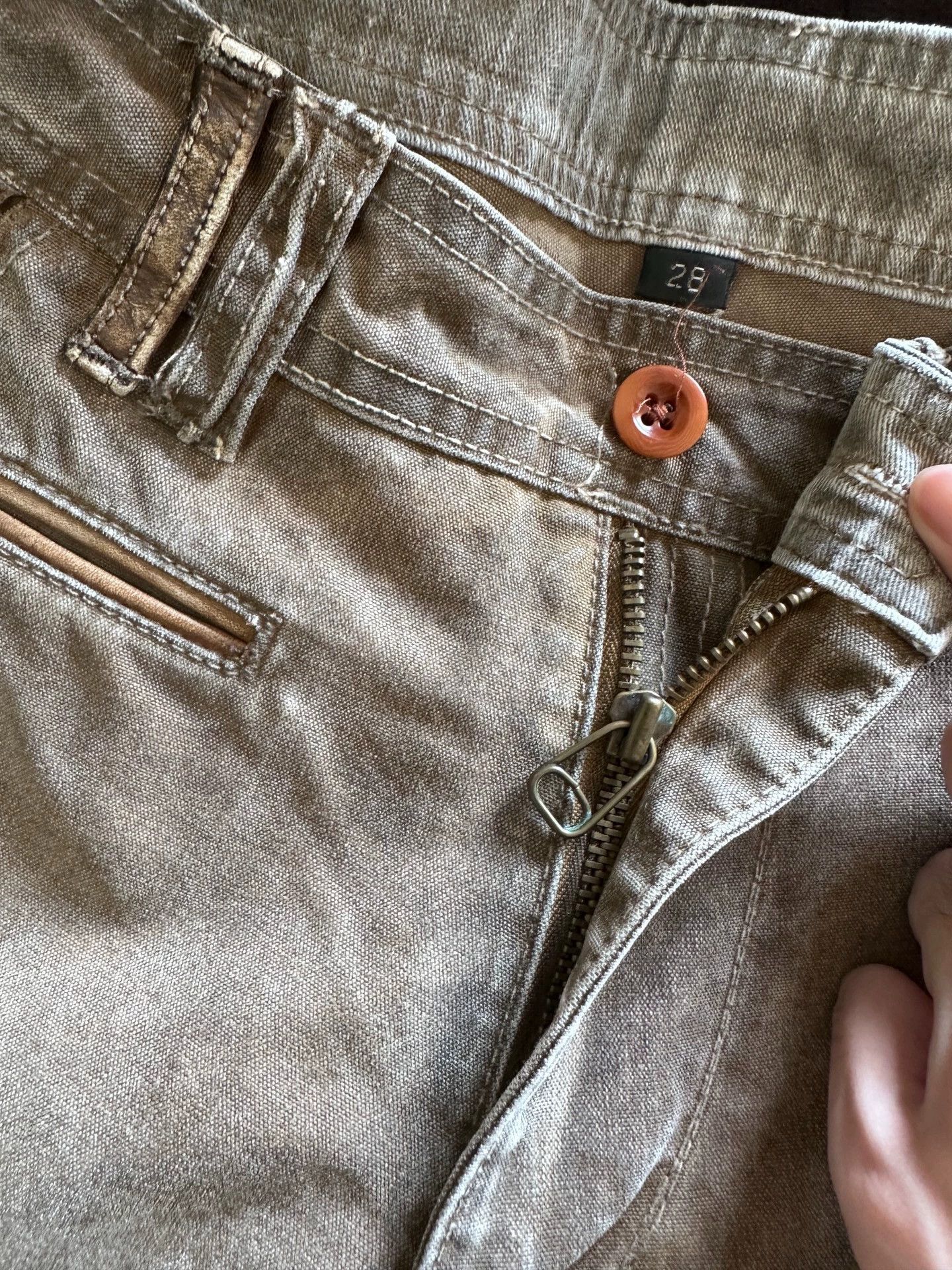 Polo Ralph Lauren Vintage 90s Ralph Lauren Military Leather Panel Shorts Size US 28 / EU 44 - 6 Thumbnail
