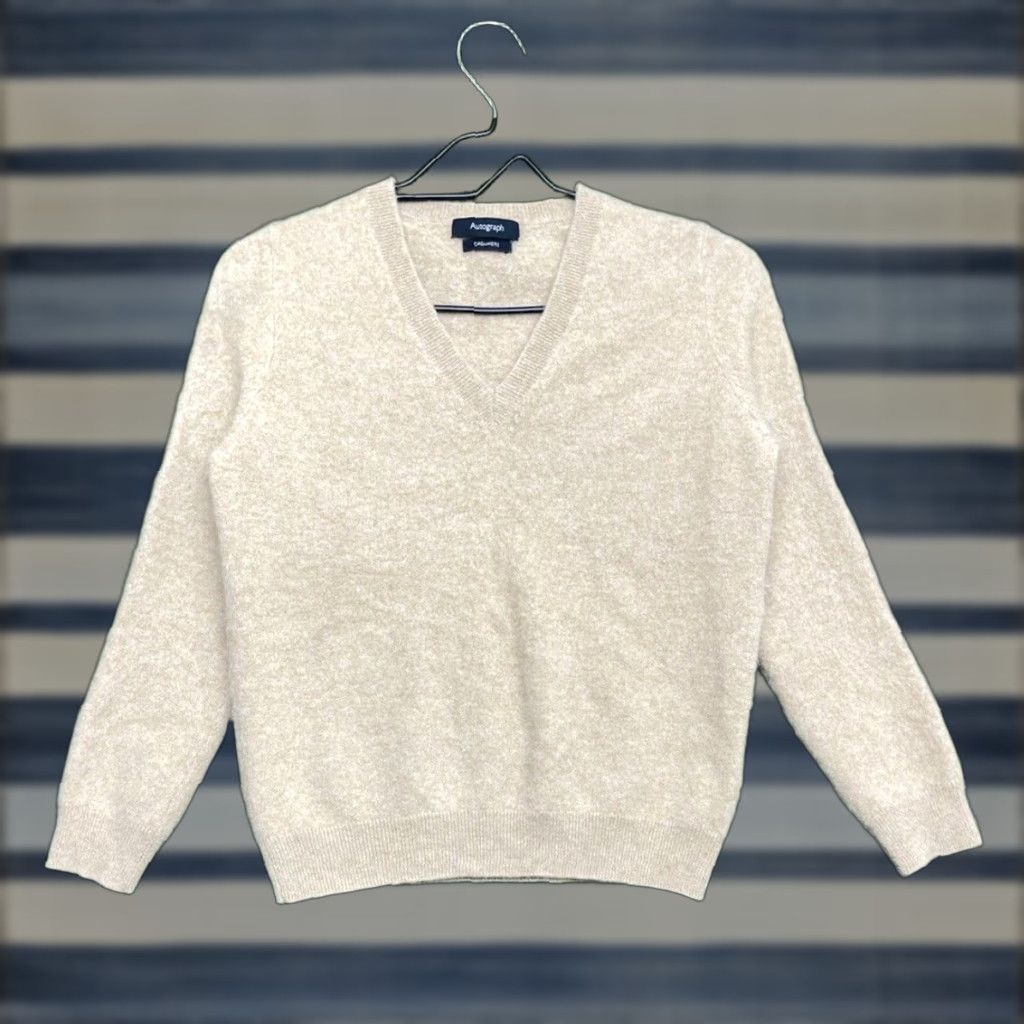 Marks & Spencer M & S Autograph Cashmere Sweater Womens UK 12 Fits Small 100% Beige Fall Warm Y2K Size S / US 4 / IT 40 - 1 Thumbnail