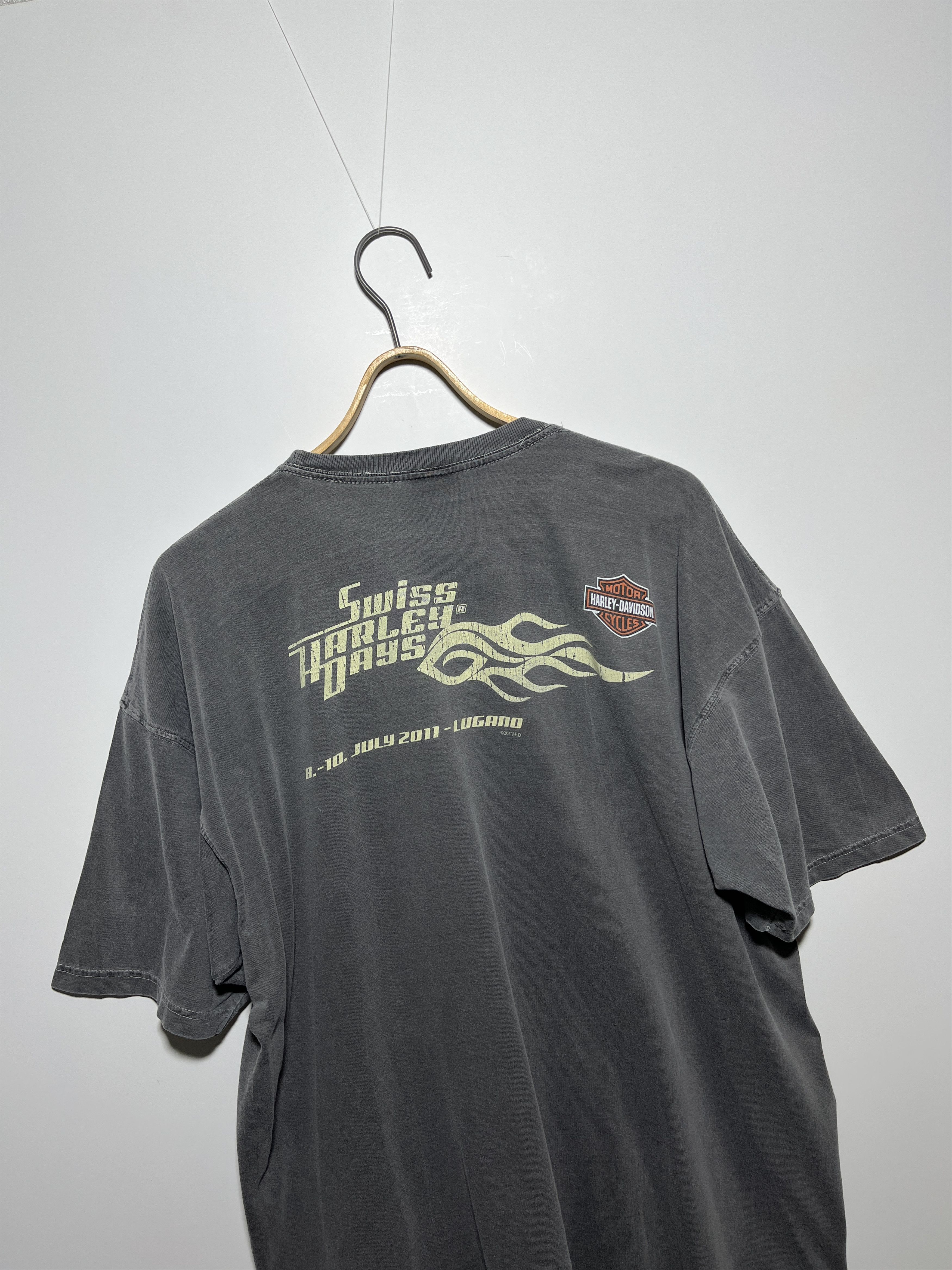 Harley Davidson Harley Davidson Swiss Harley Days 2011 Garment Dyed T-Shirt Size US XXL / EU 58 / 5 - 5 Thumbnail