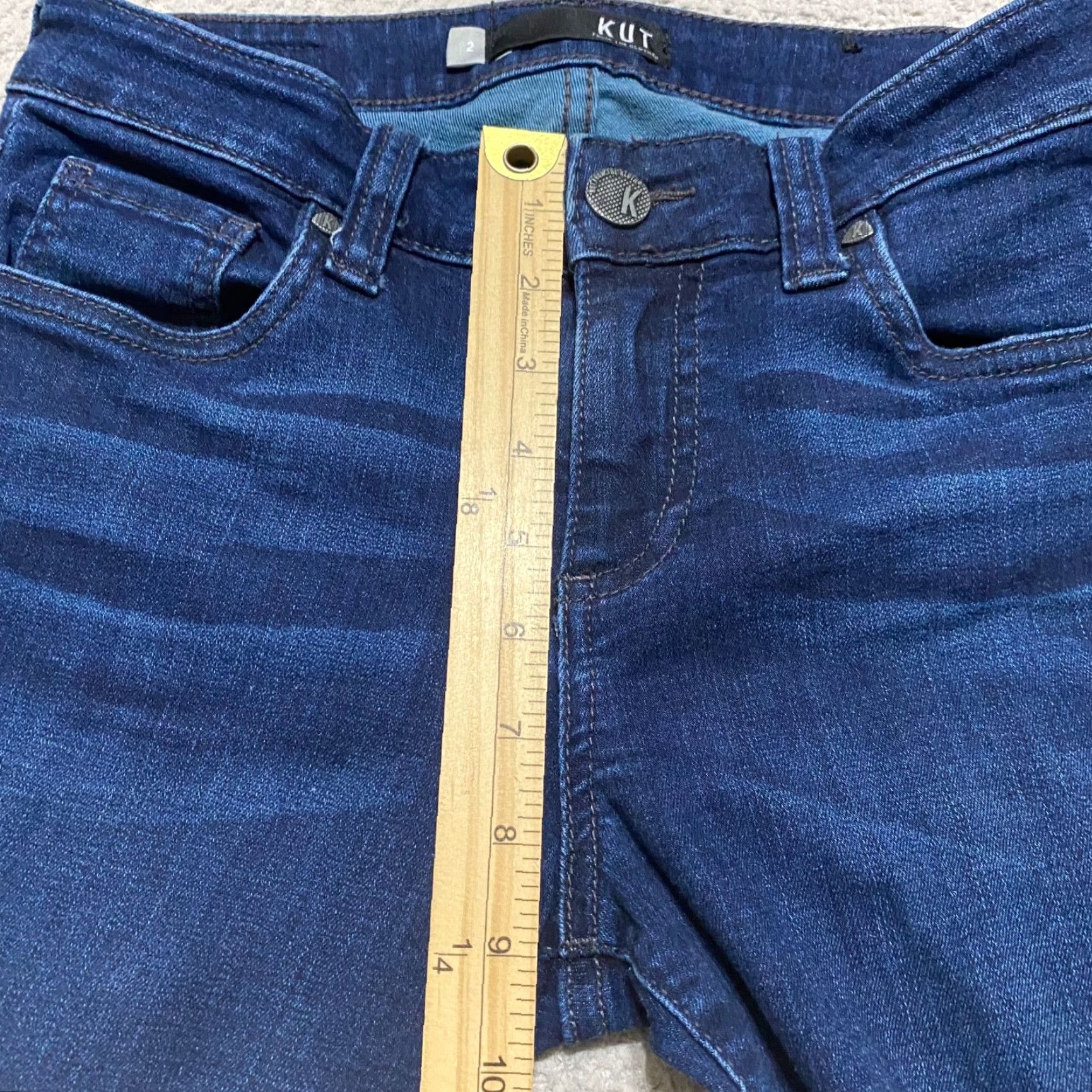 Vintage KUT from the Kloth Jeans Womens sz 2 Blue Denim Dark Wash Connie Ankle Skinny 26 in Inseam 26 in 5-Pocket Stretch Regular Mid Rise Vintage No Size 26" / US 2 / IT 38 - 7 Thumbnail