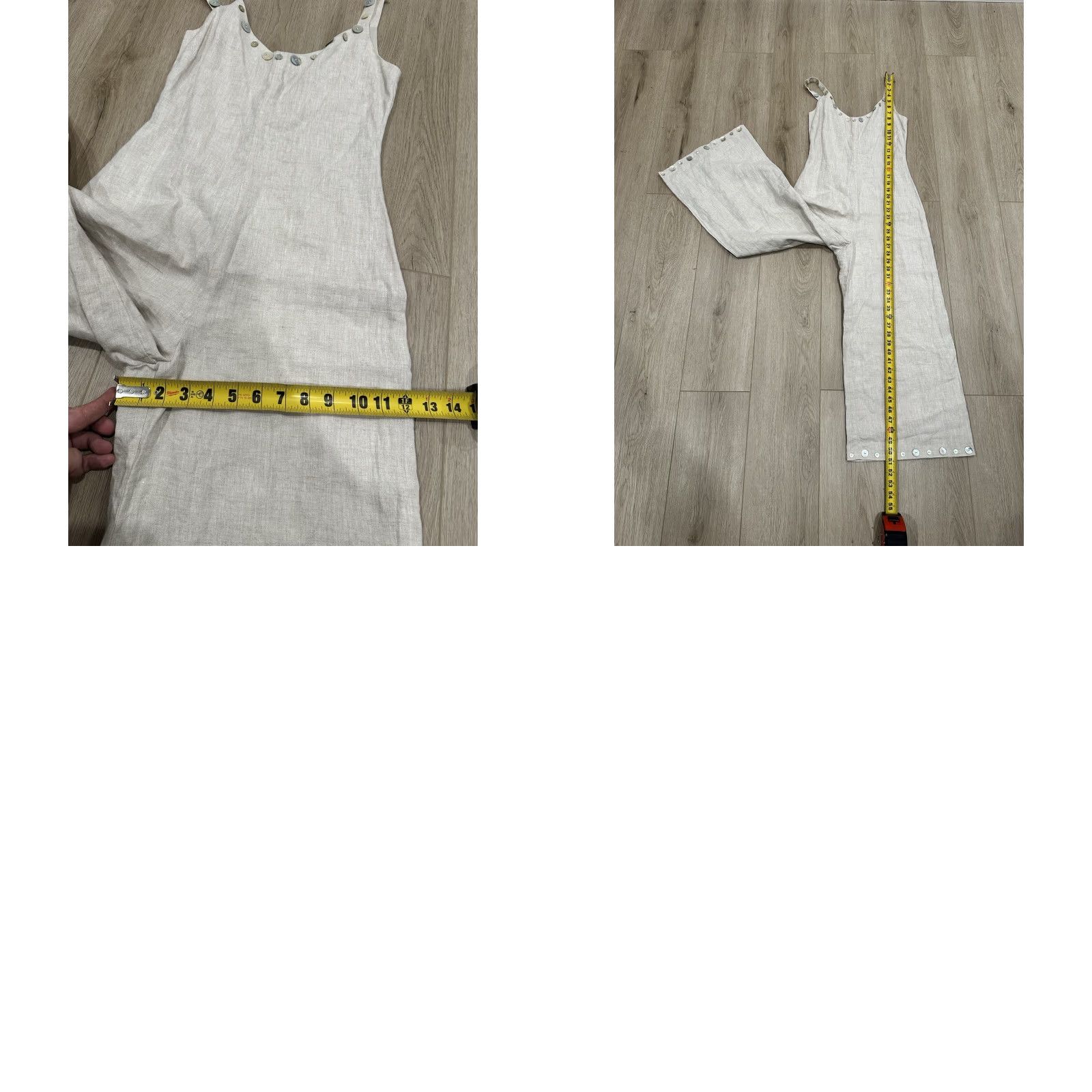 Staud Staud Jumpsuit One-Piece XS Tan Linen Wide-Leg Women's Beige Brown Colour Size 26" / US 2 / IT 38 - 9 Thumbnail