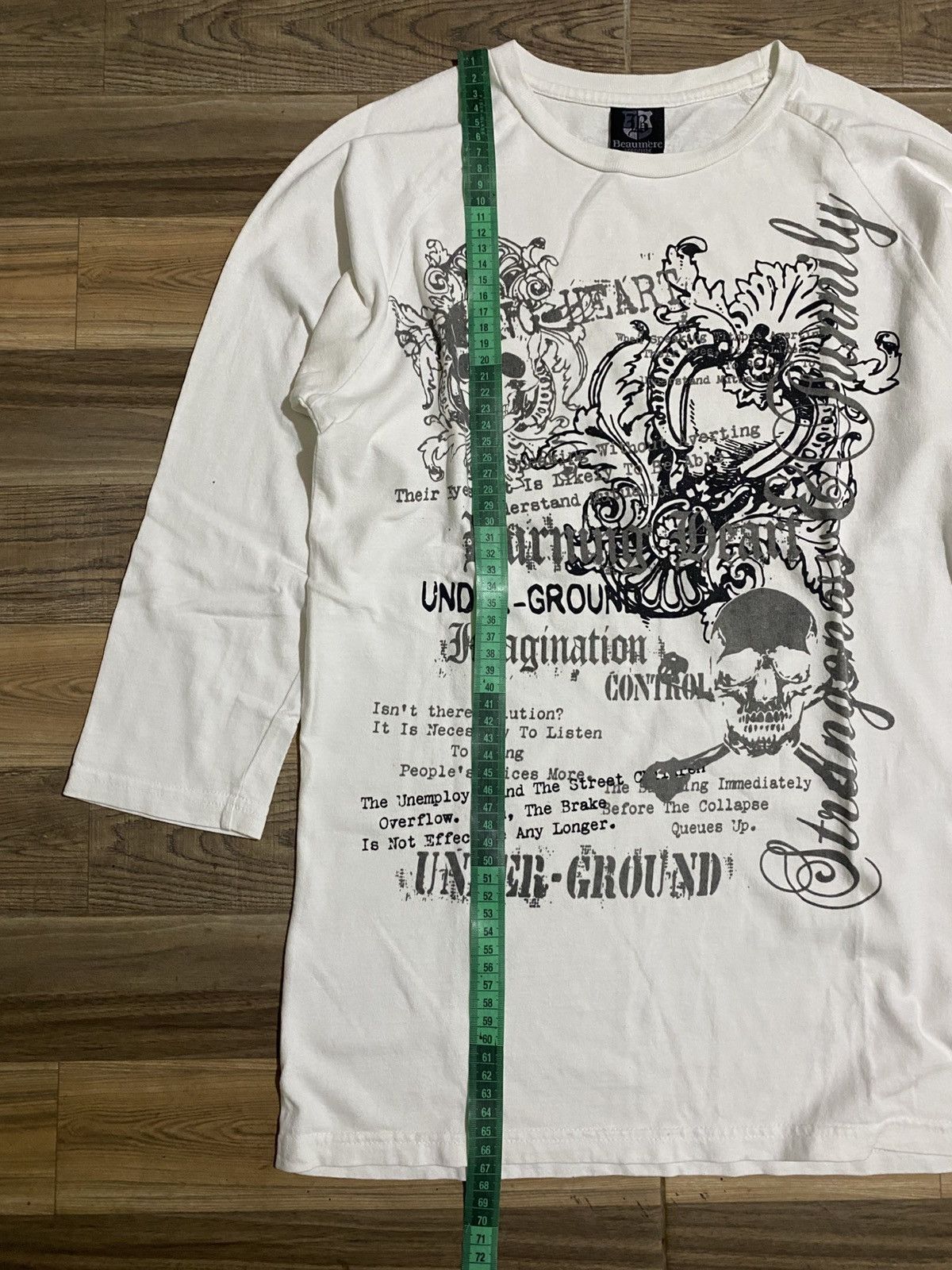Japanese Brand × Vintage UNDERGROUND SKULL BEAUMERE RAGLAN TEE Size US M / EU 48-50 / 2 - 6 Thumbnail