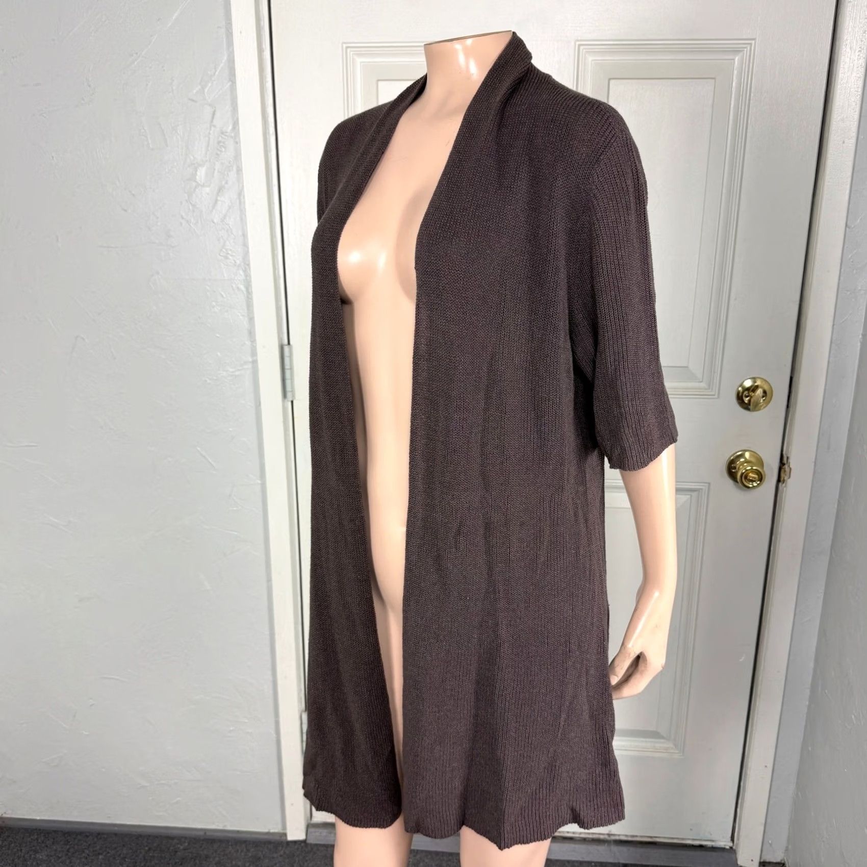Eileen Fisher Eileen Fisher Cardigan Womens Large Knit Cotton Silk Half Sleeve Sweater H1 Size L / US 10 / IT 46 - 3 Thumbnail