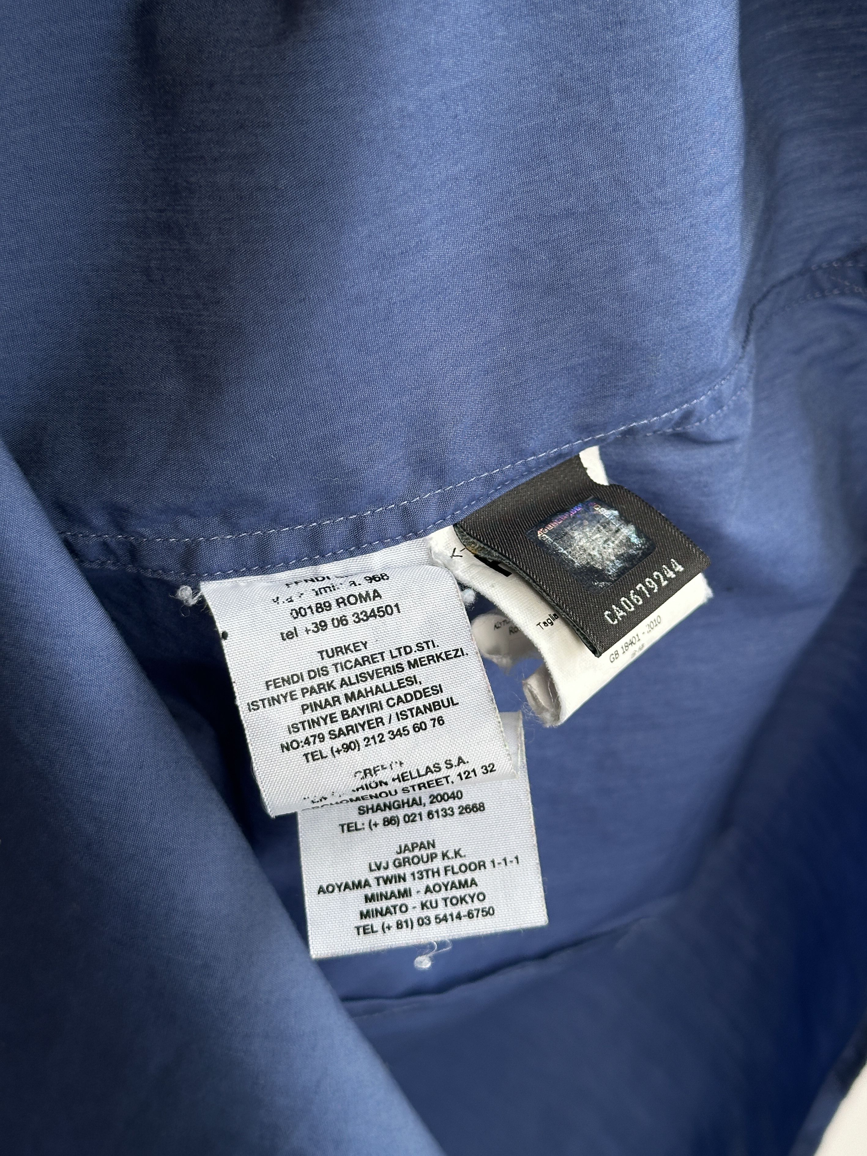 Fendi Fendi Blue Button Up Shirt Size US L / EU 52-54 / 3 - 9 Thumbnail
