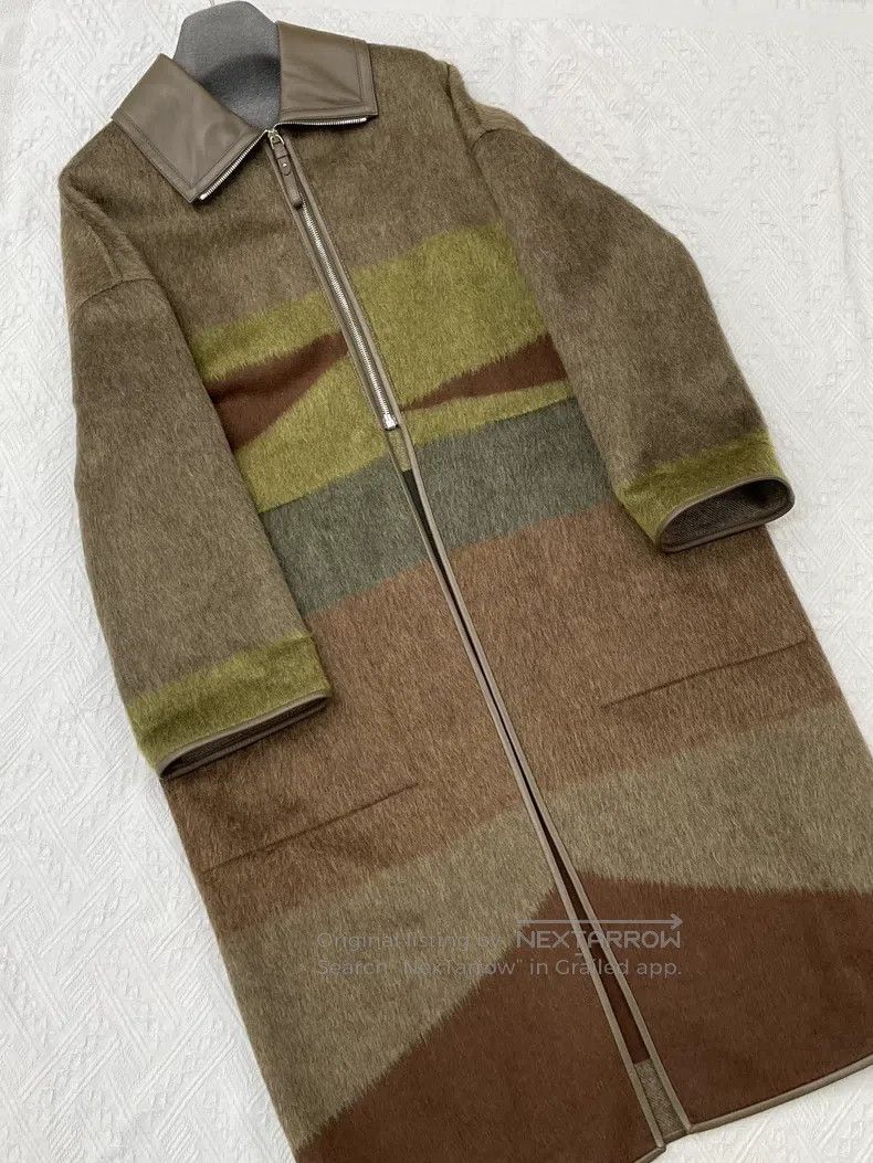 Other Hermes Color Blocked Cashmere Mohair Overcoat Size XXS / US 00 / IT 34 - 1 Thumbnail