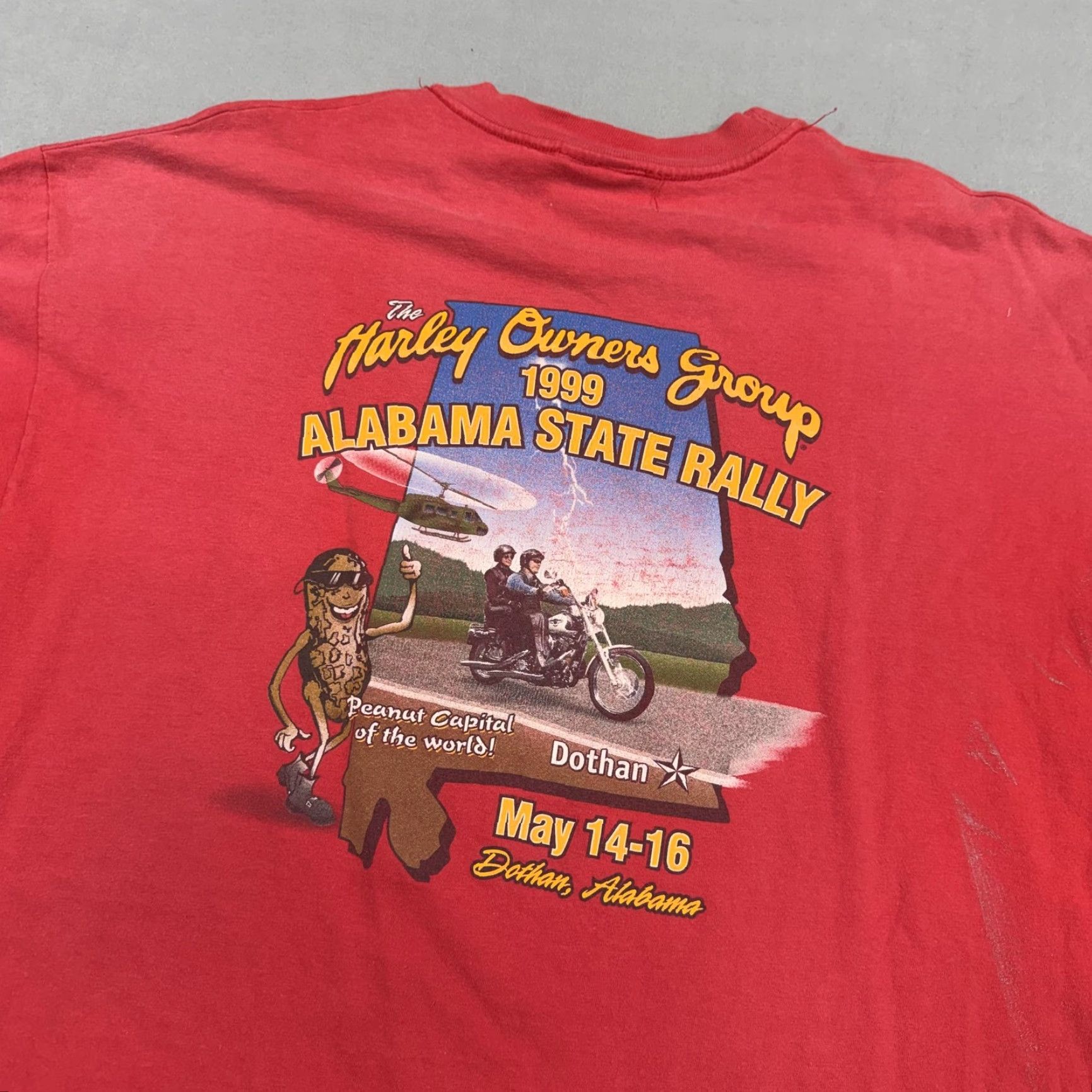 Harley Davidson VINTAGE Harley-Davidson Shirt Mens XL Red Alabama State Rally Tee Dothan 1999 Size US XL / EU 56 / 4 - 2 Thumbnail