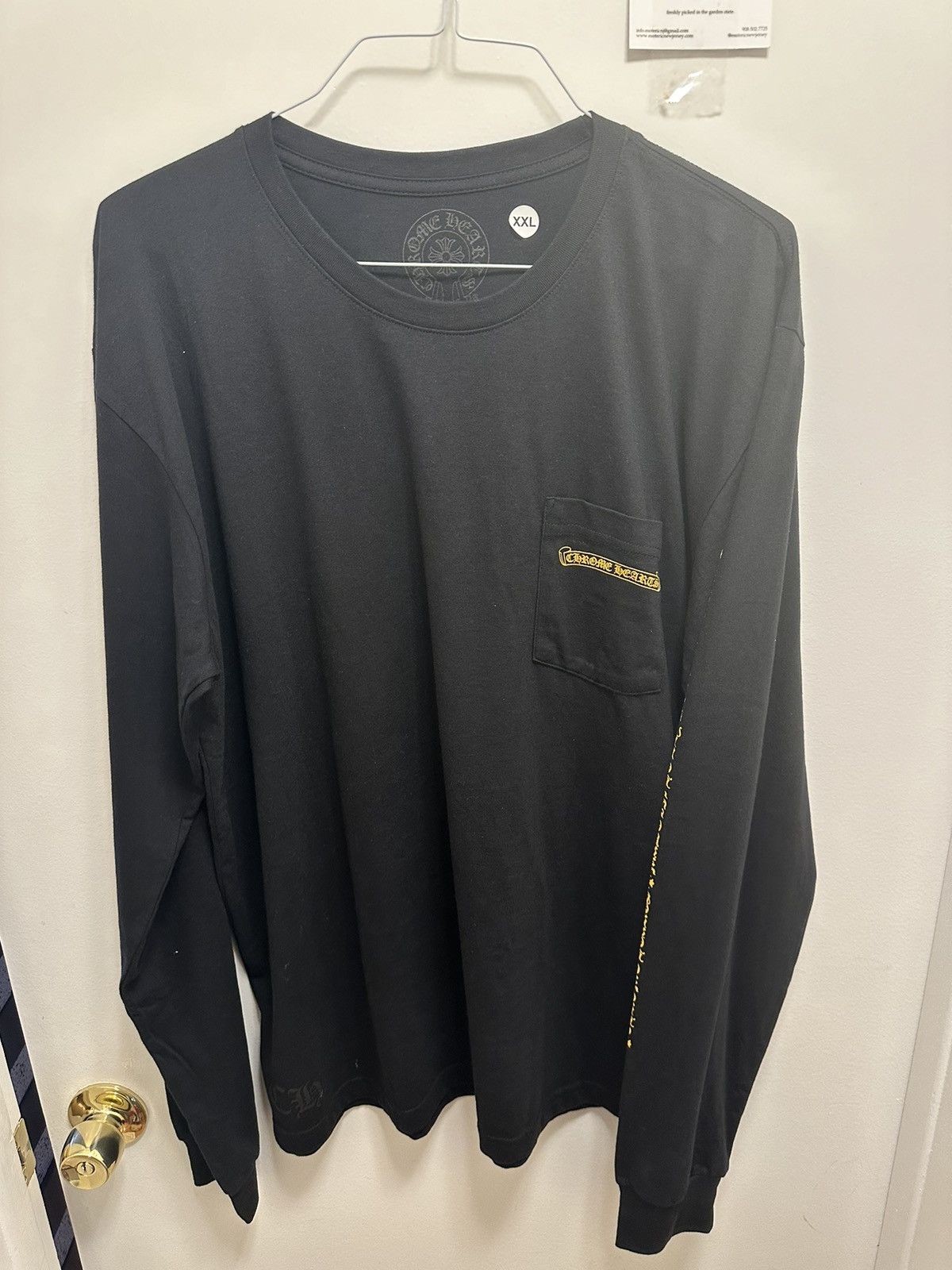 image of New Chrome Hearts Plus Logo Shield Longsleeve T Shirt in Black, Men's (Size 2XL)