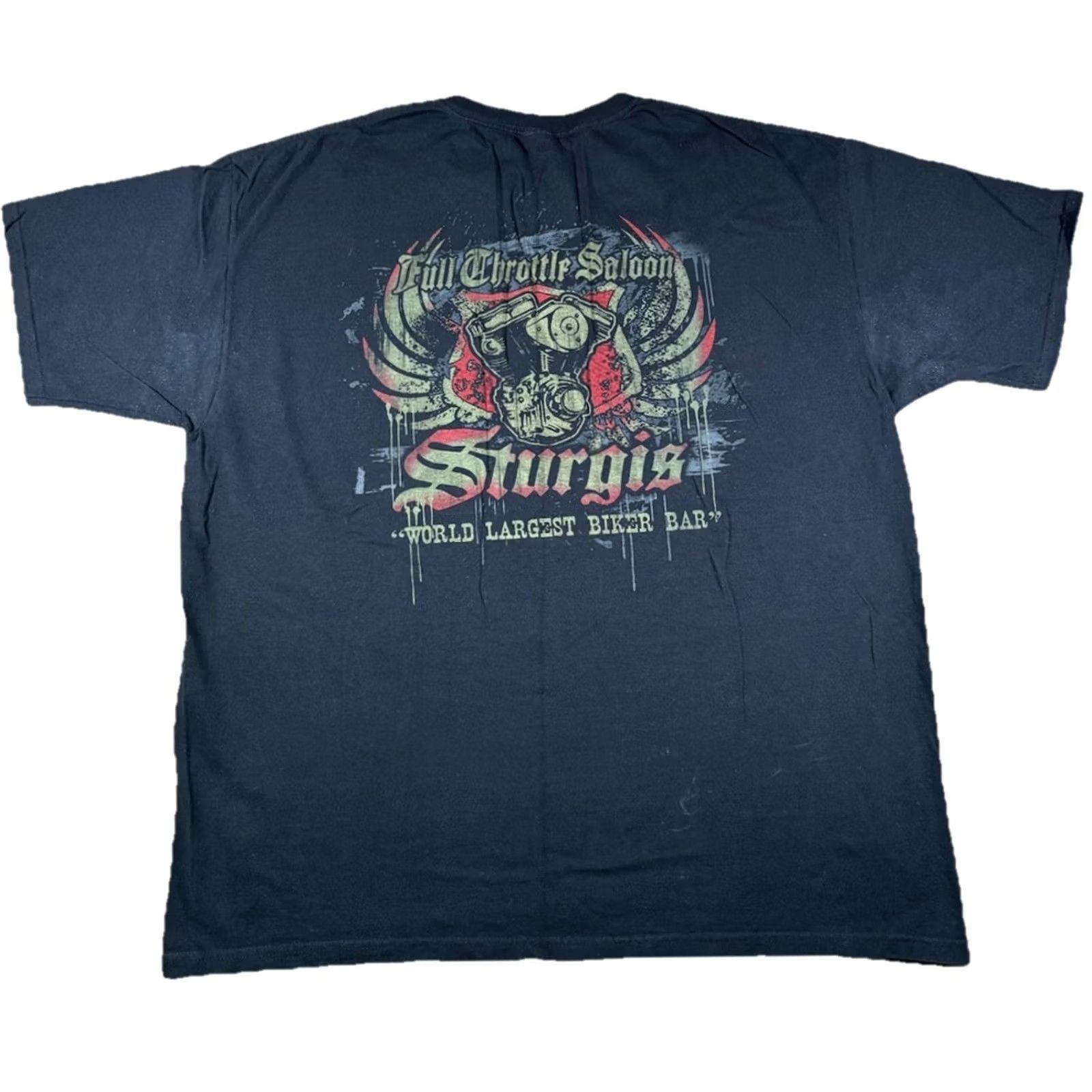 Anvil VINTAGE Full Throttle Saloon Double Sided T Shirt Black Biker Bar Sturgis SD Size 2XL Unisex Adults TshirtMen? Size US XXL / EU 58 / 5 - 2 Thumbnail
