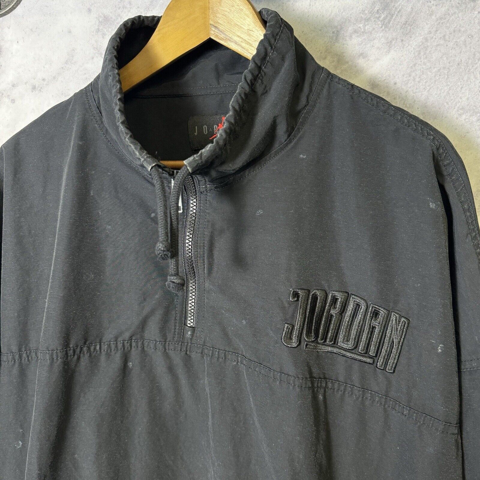 Jordan Brand Vintage Air Jordan Nike Jacket Mens XL Black 1/4 Zip Basketb Size US XL / EU 56 / 4 - 4 Thumbnail