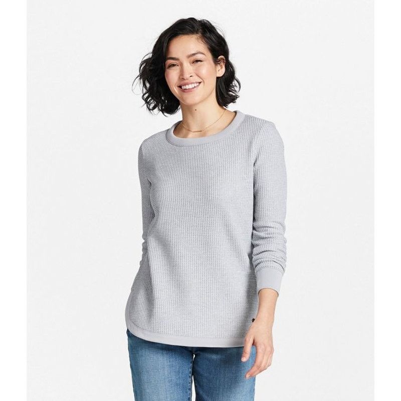 L.L. Bean L.L. Bean Signature Waffle Knit Boatneck Sweater Gray Medium Size M / US 6-8 / IT 42-44 - 3 Thumbnail