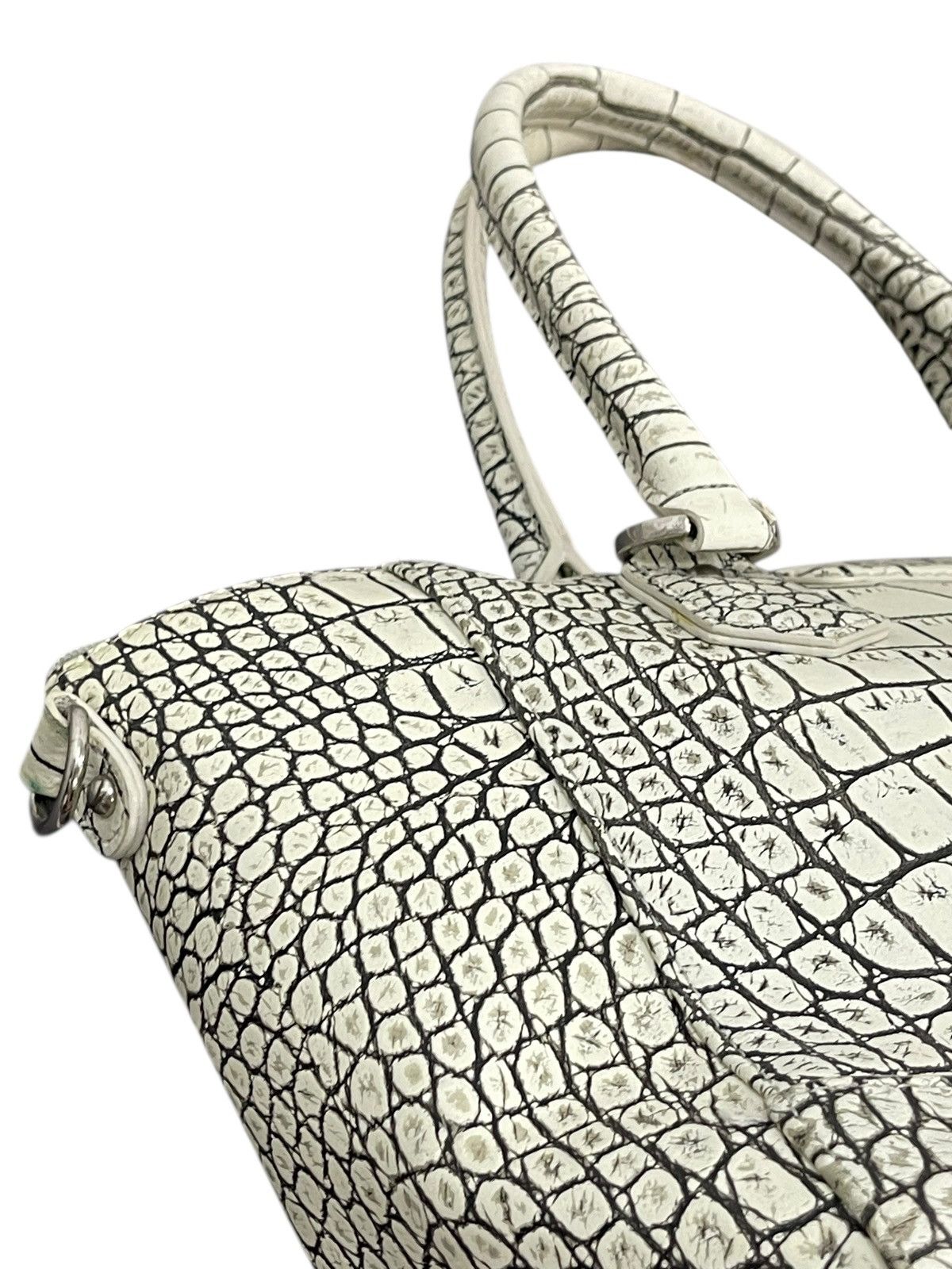 Genuine Leather Albino Crocodile Embossed Moda Principe Tote Bag 2🟩2 Size ONE SIZE - 11 Thumbnail