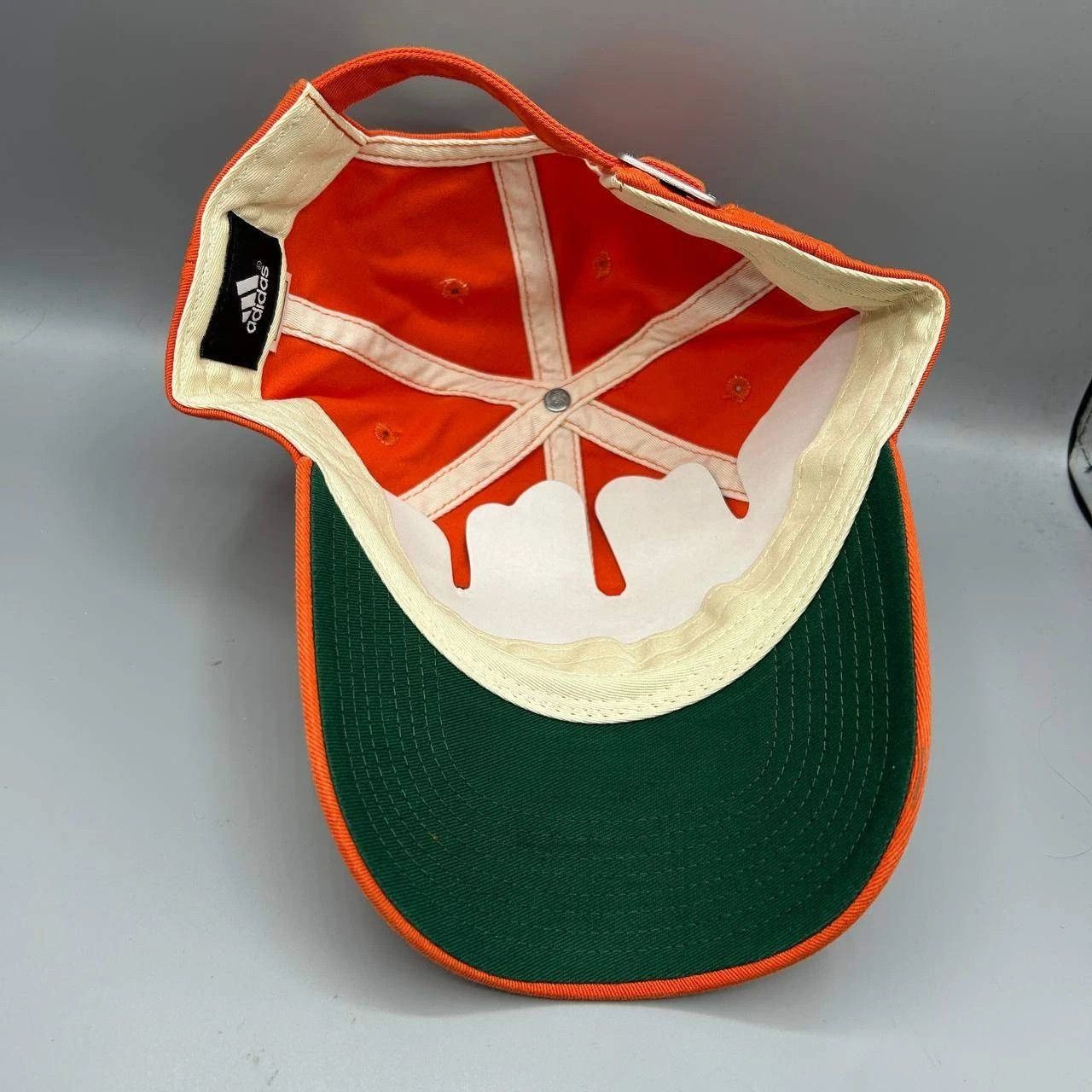 Adidas Miami Hurricanes Hat Men Embroidered Strap Back Cap Cotton Size ONE SIZE - 4 Thumbnail