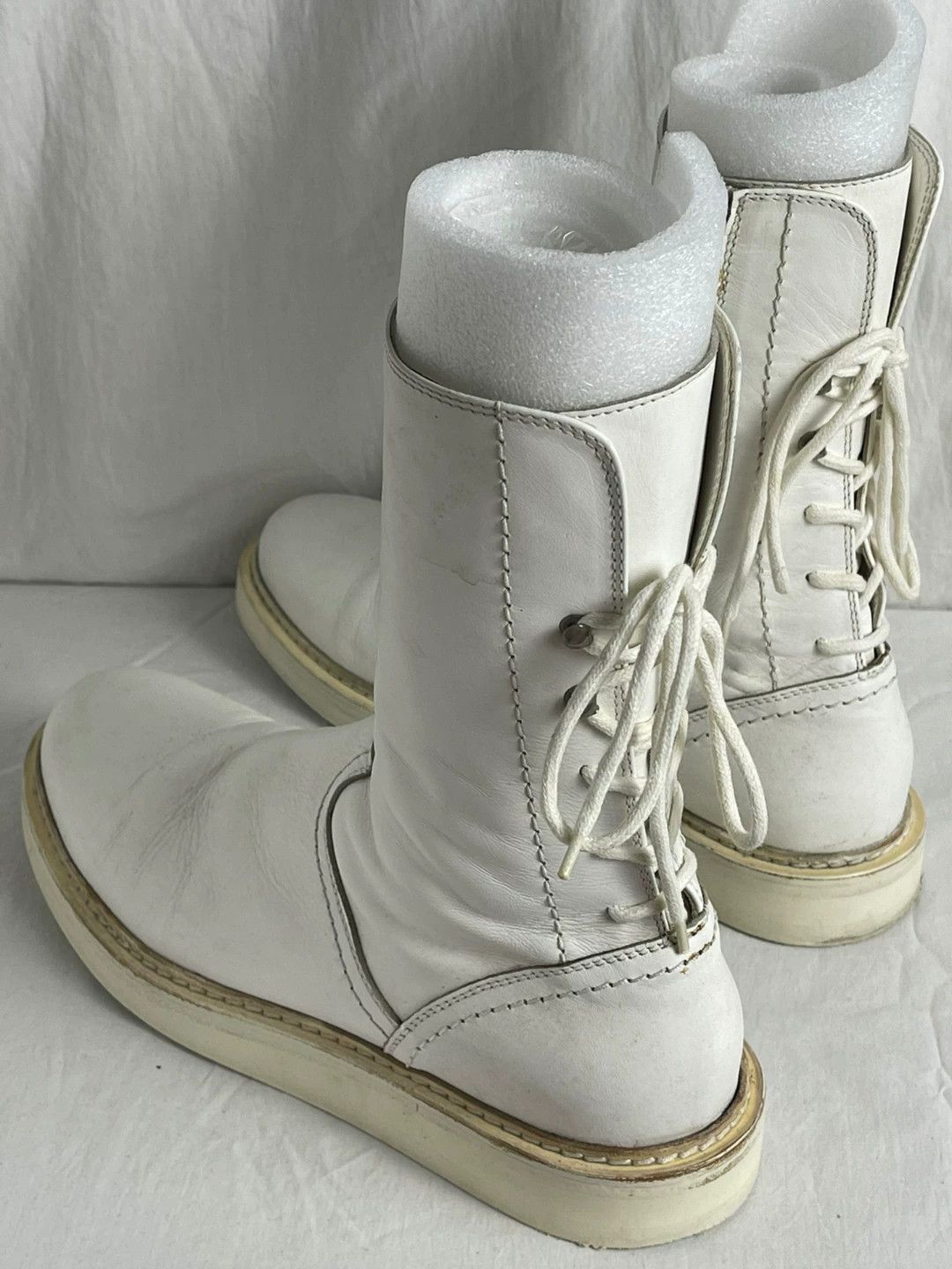 Ann Demeulemeester Ann Demeulemeester Vitello White Boots Size US 11 / IT 41 - 1 Thumbnail