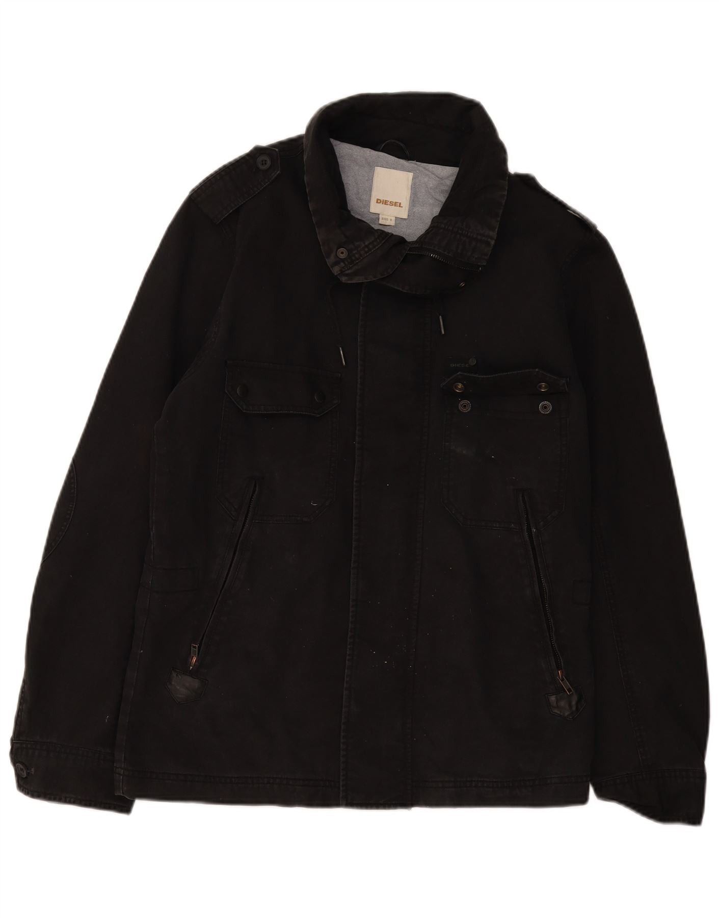 Diesel Mens Military Jacket UK 40 Large Black Cotton Size US XL / EU 56 / 4 - 1 Thumbnail