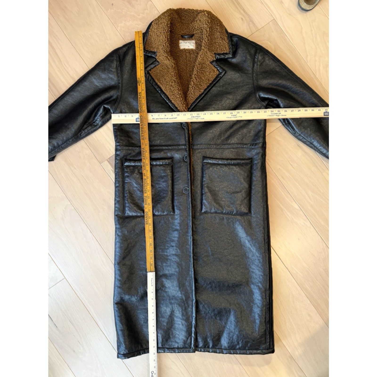 Free People VINTAGE Free People London Vegan Coat Women’s Medium Black Long Lined Outerwear New York Size M / US 6-8 / IT 42-44 - 3 Thumbnail