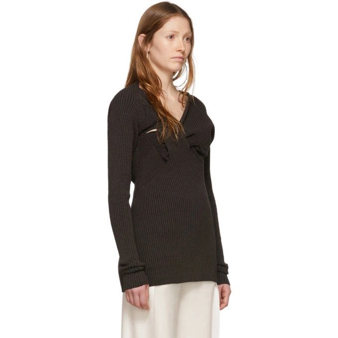 Bottega Veneta o1y0725 Mini Dress in Chocolate Brown Size XS / US 0-2 / IT 36-38 - 3 Thumbnail