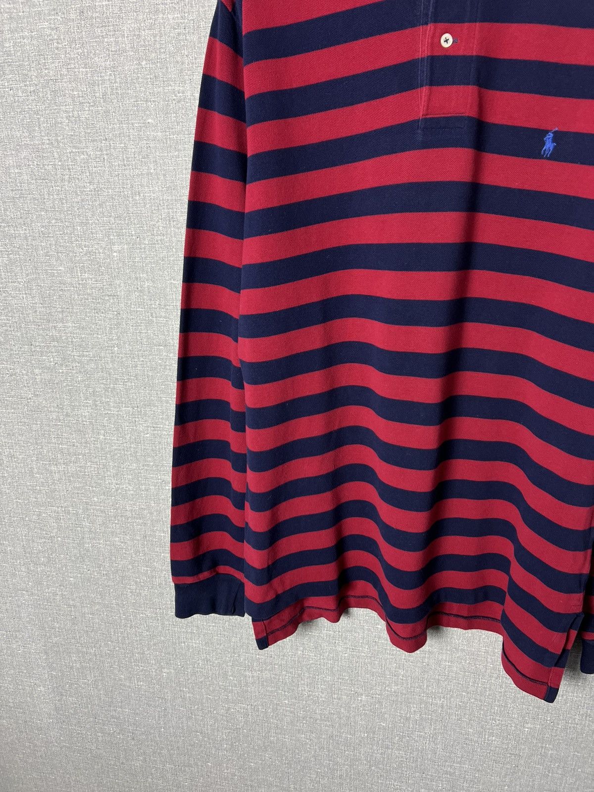 Polo Ralph Lauren × Vintage Vintage Polo Ralph Lauren Striped Rugby Polo Long Sleeve Size US L / EU 52-54 / 3 - 3 Thumbnail