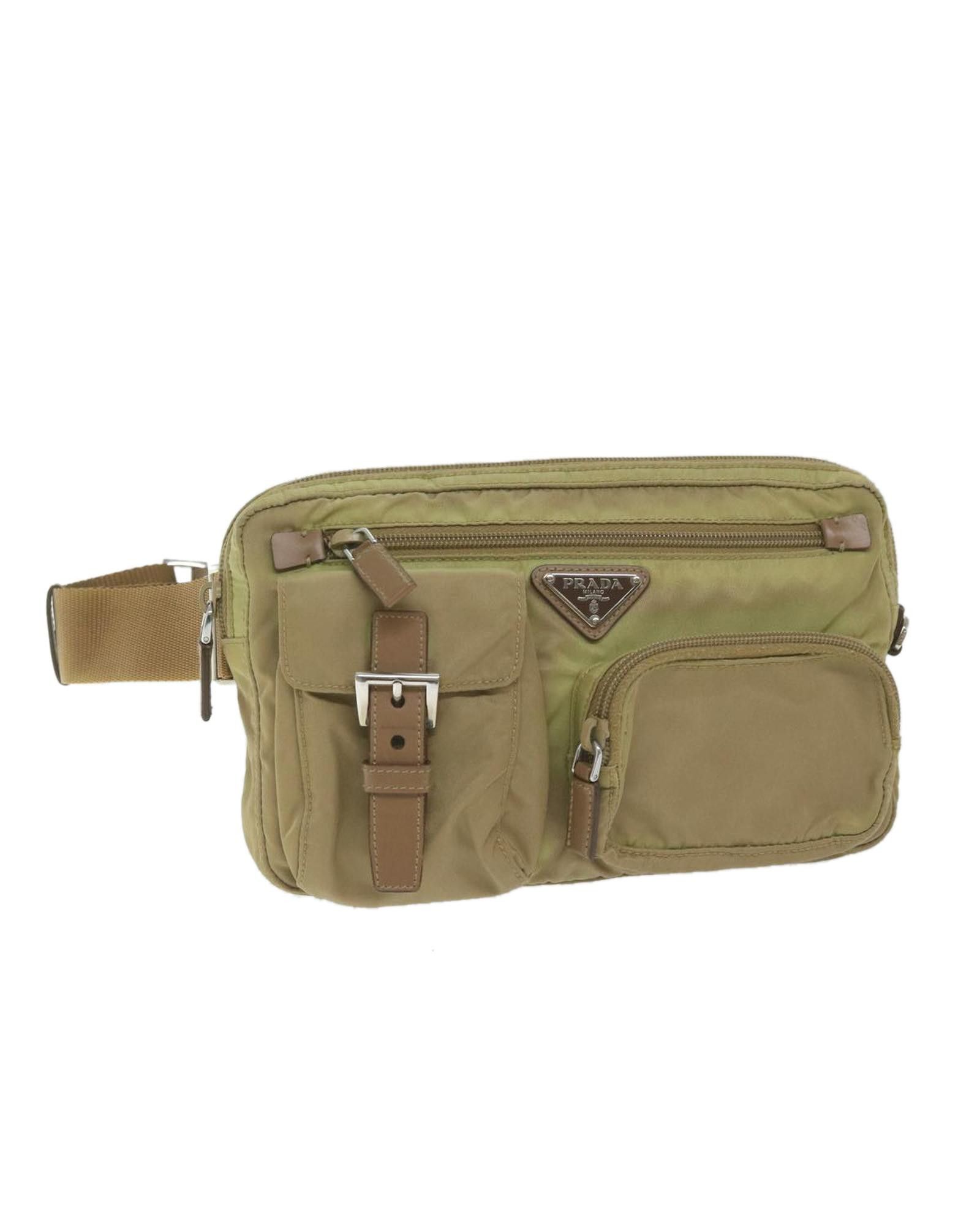image of Prada Beige Nylon Fanny Pack, Women's