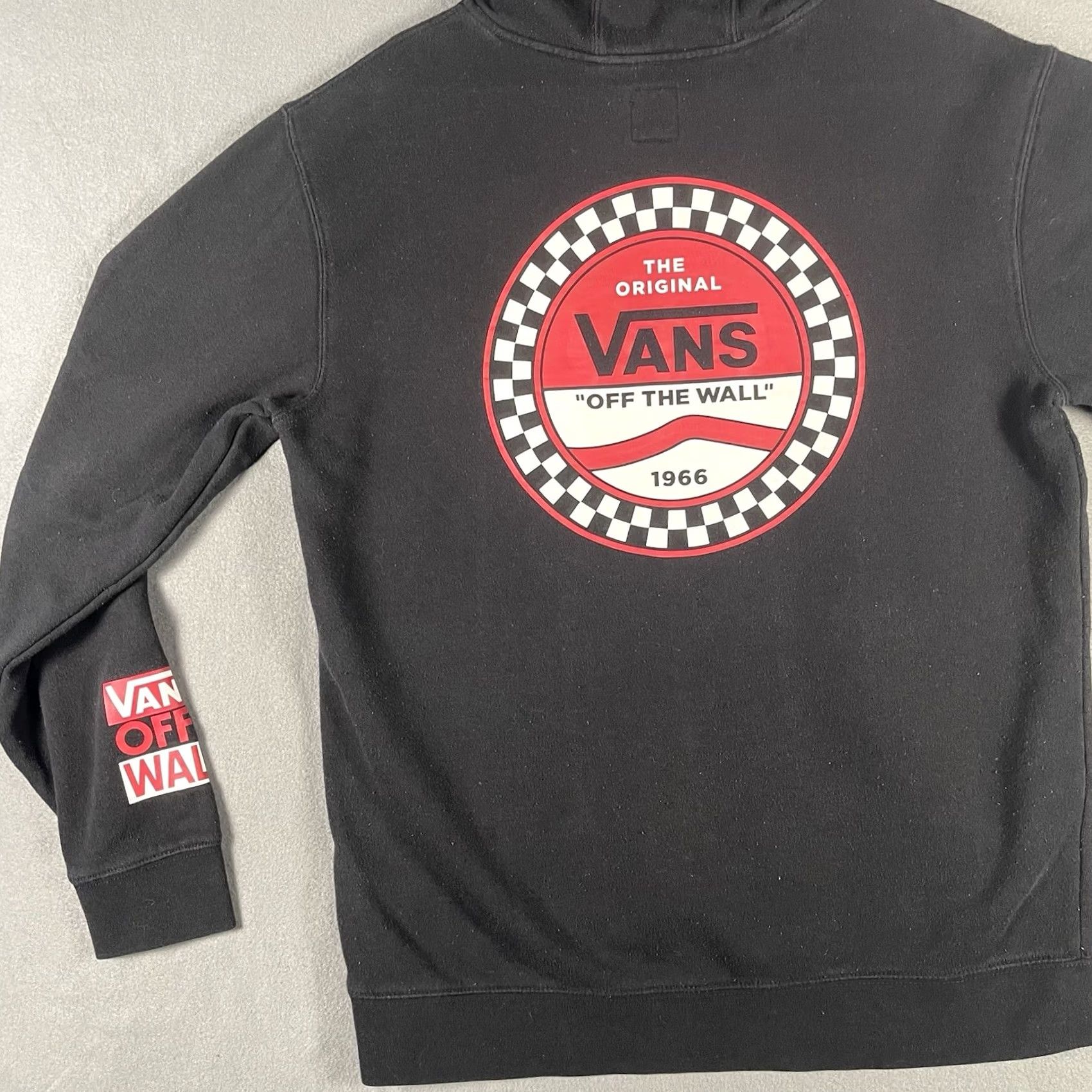 Vans VANS Off The Wall Pullover Hoodie Sweatshirt Black Checkered Logo Size Medium Unisex Adults Hoodie Size US M / EU 48-50 / 2 - 7 Thumbnail