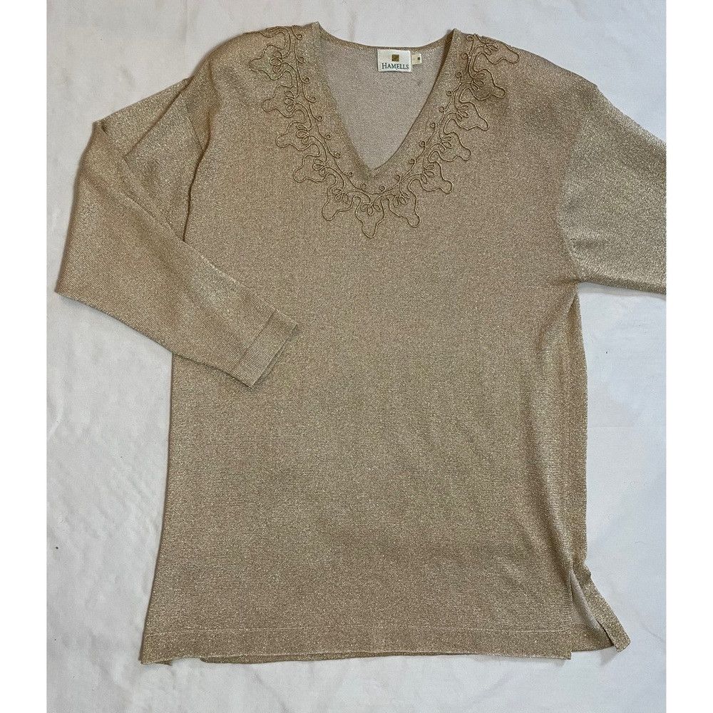 Other New Vintage Hamells Viscose Gold Long Sleeve Sweater Tunic Size S / US 4 / IT 40 - 5 Thumbnail